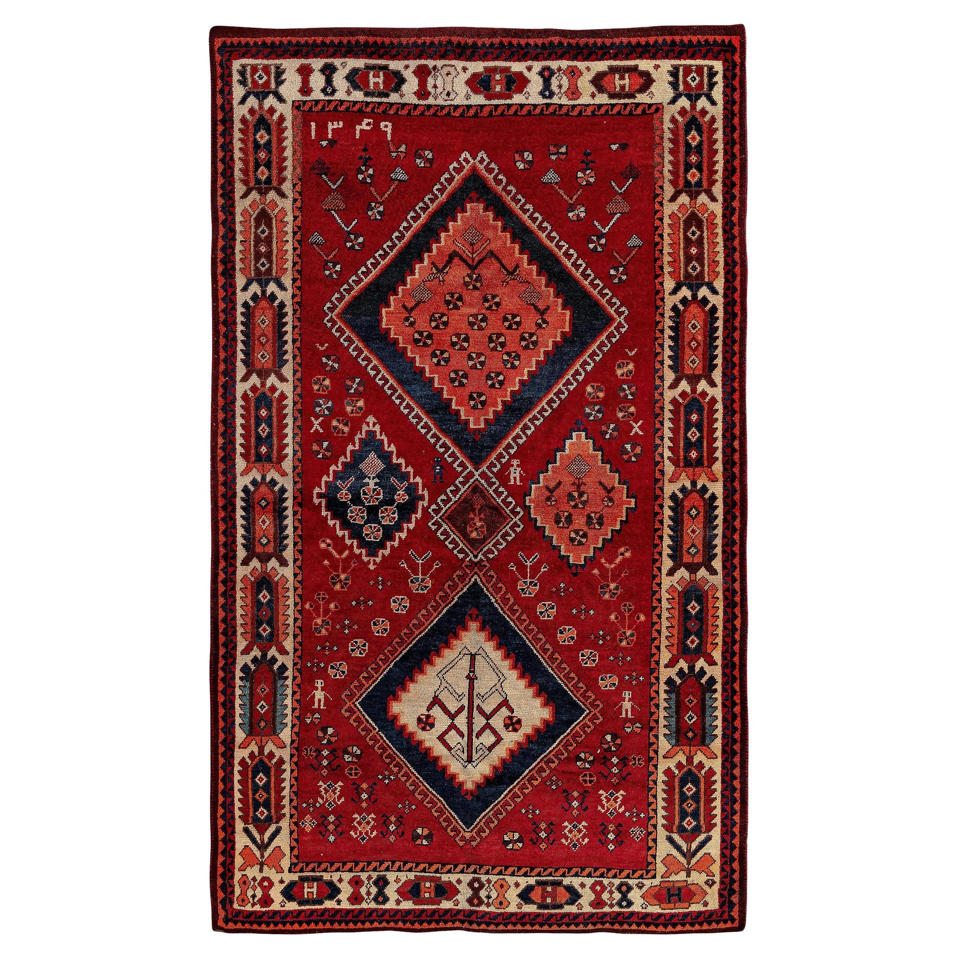 Antique Shiraz Persian Rug  For Sale