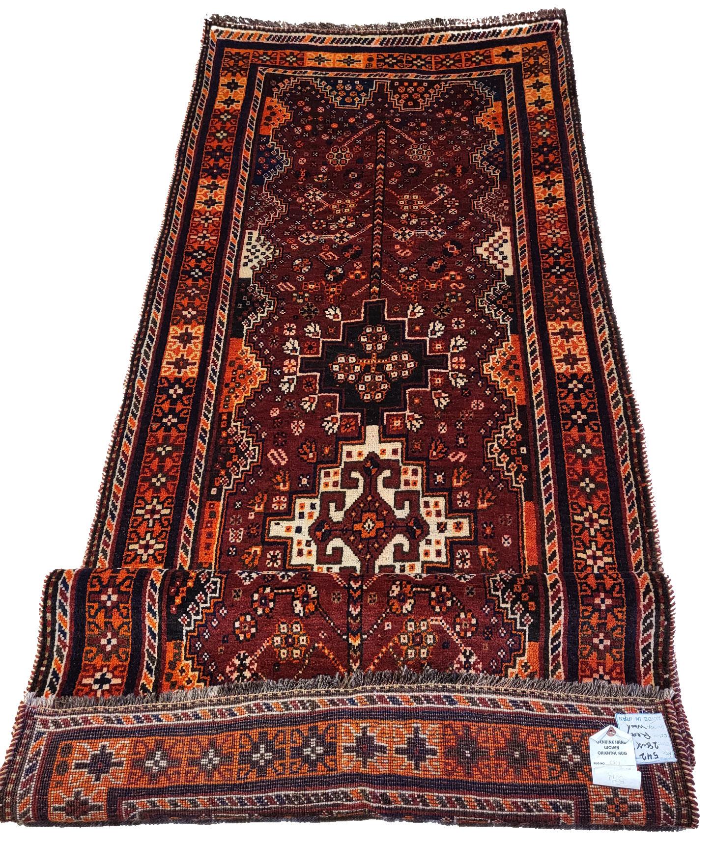 Hand-Knotted Antique Rahimi / Qashqai - Nomadic, Persian Runner For Sale