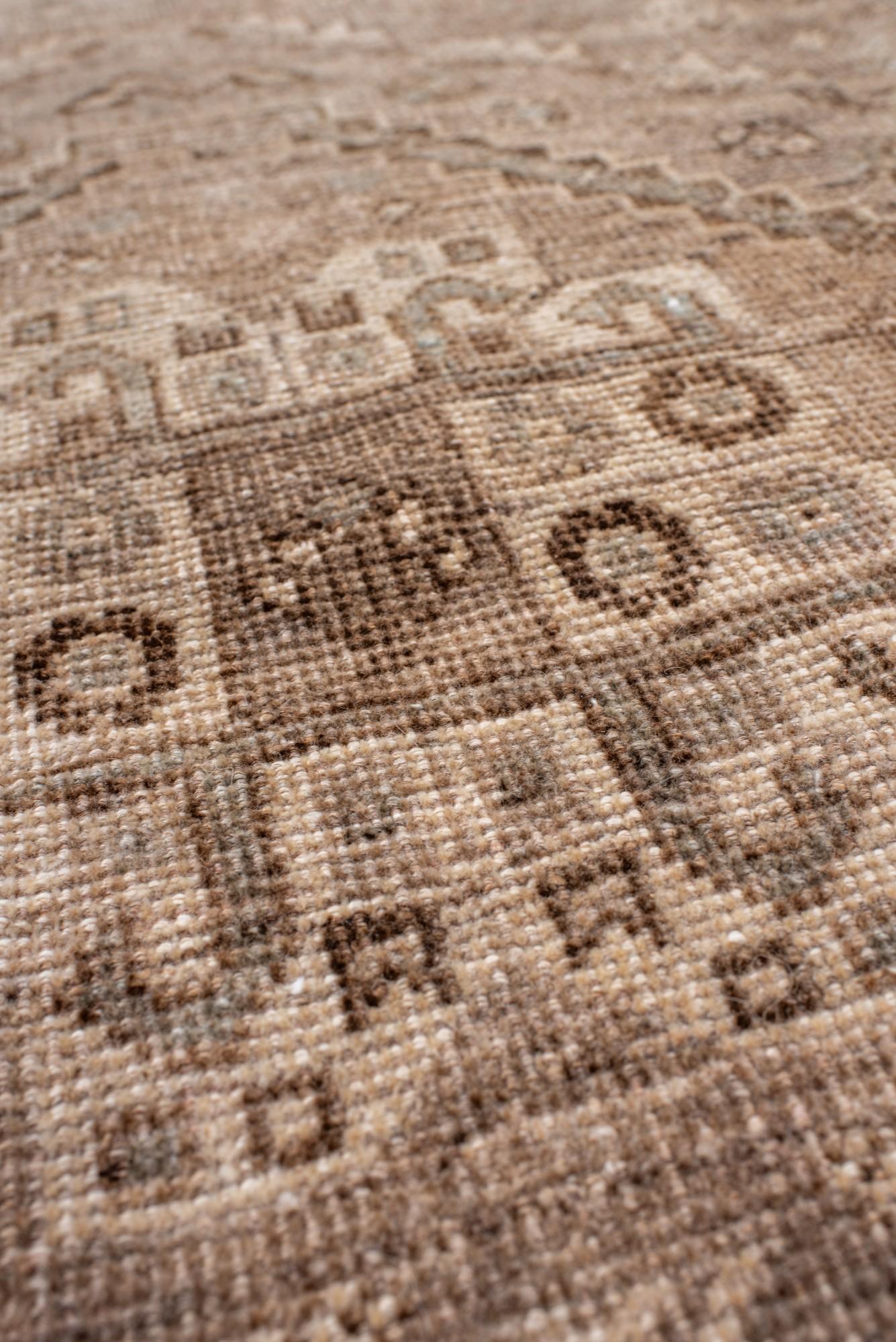 20th Century Antique Shiraz Rug, Tribal Persian Medallion in Neutral Tones For Sale