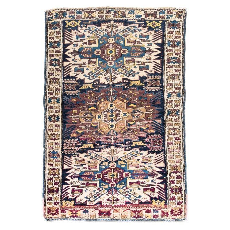 Antique Blue Shirvan Caucasian Rug, First 20th Century,

-Eagle DesignRug design Eagle of the Caucasian region of Shirvan.
-To emphasize its perfect state of conservation.
-Eagle design in very unusual colors, combining blue, brown and beige.
-Three