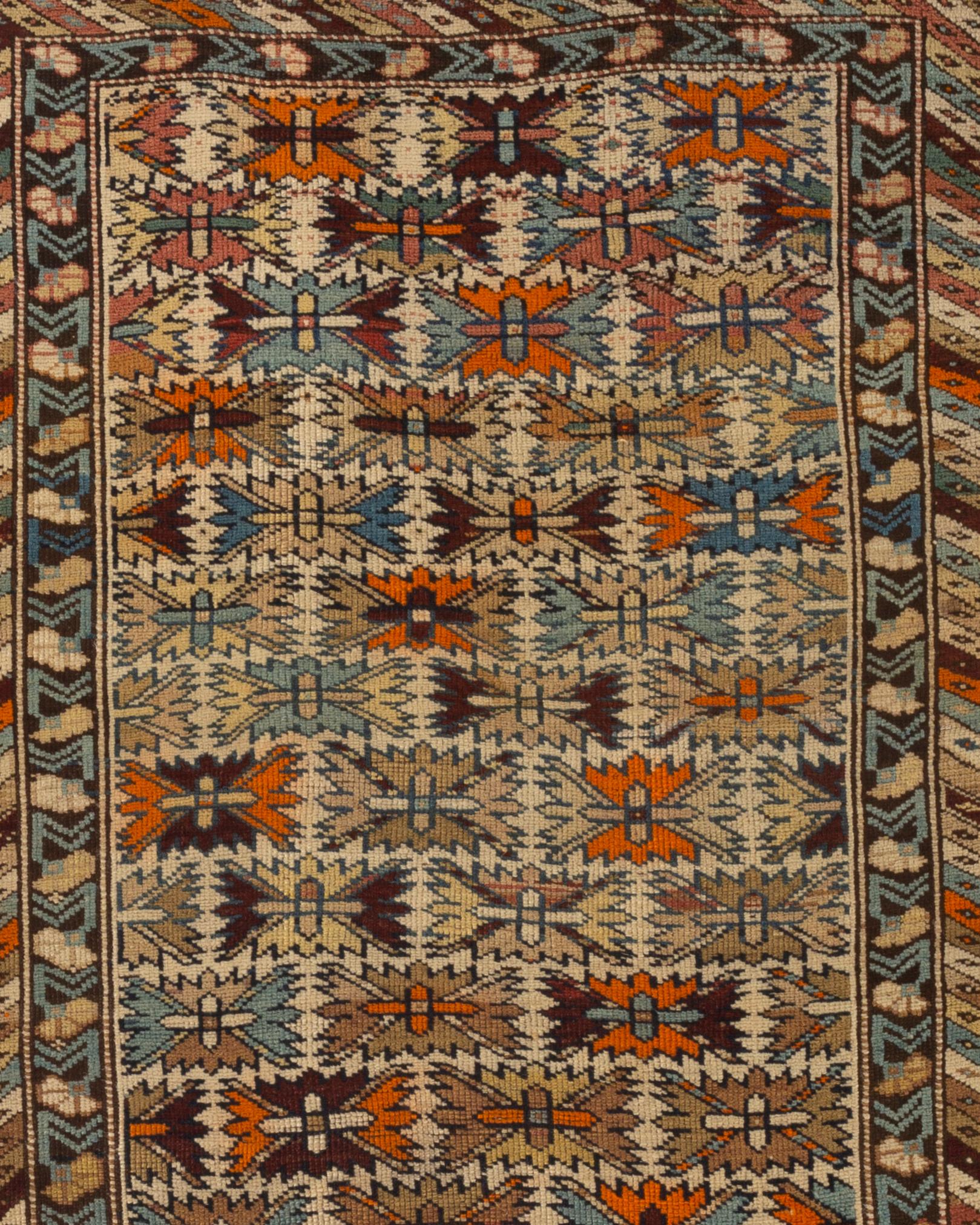 Hand-Woven Antique Shirvan Caucasian Rug, circa 1900 3'6 x 5'7 For Sale