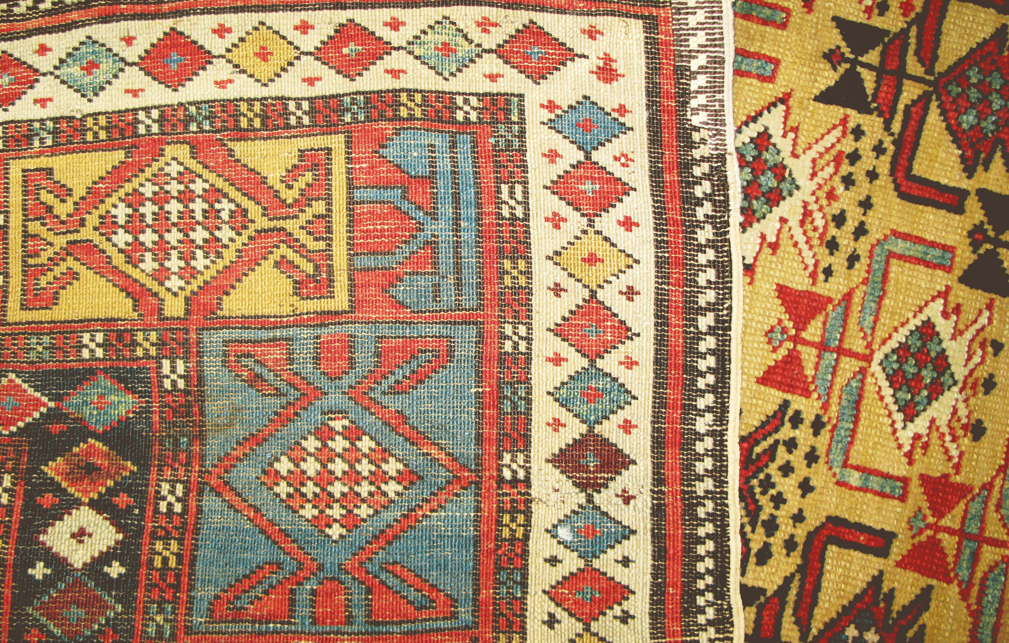 Kazakh Tapis caucasien ancien Shirvan, très raffiné en vente