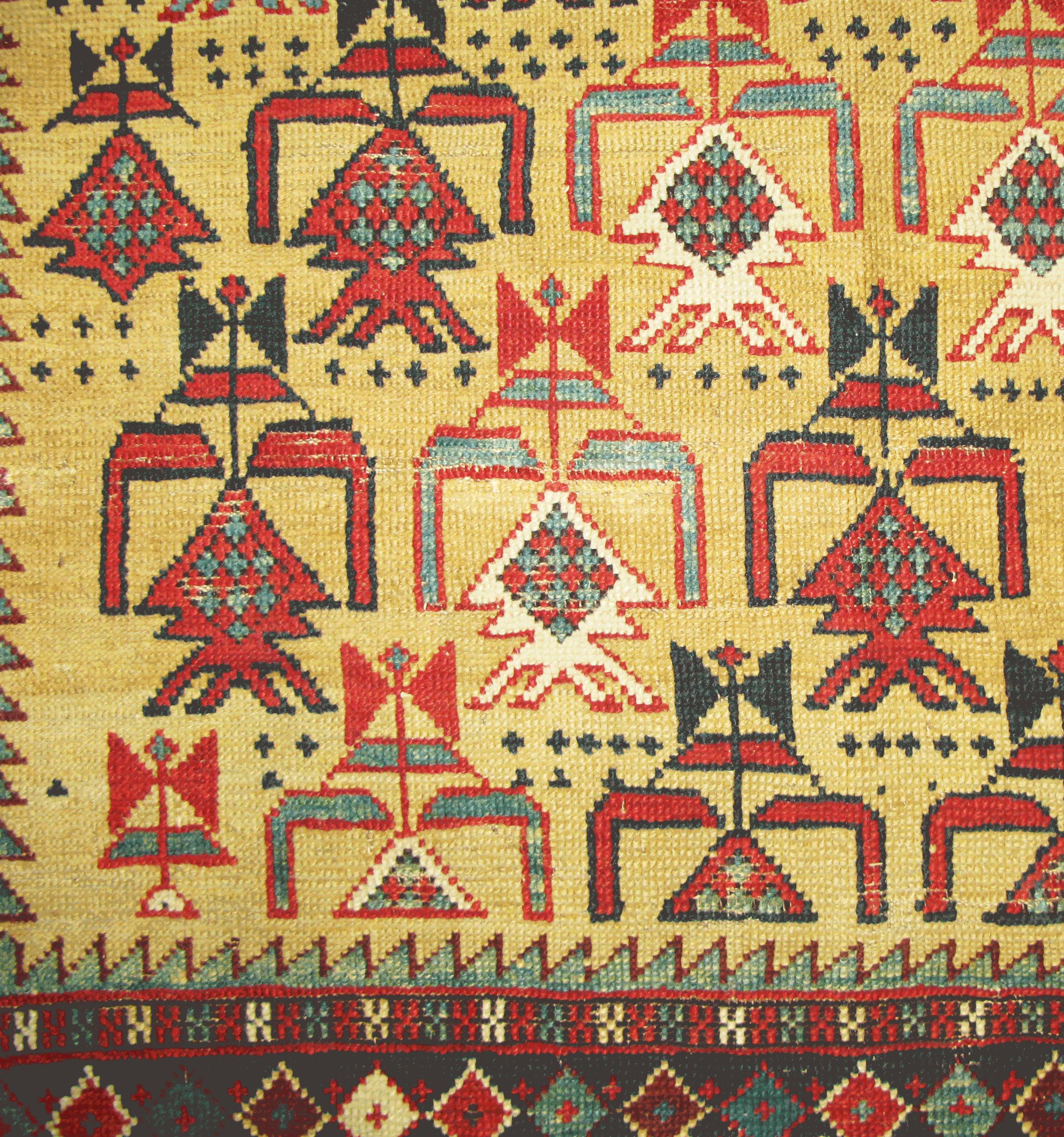 Hand-Woven Antique Shirvan Caucasian Rug, Very Fine For Sale