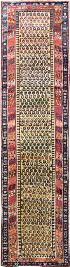 Antique Shirvan / Caucasian Runner, 3'6" × 13'8"