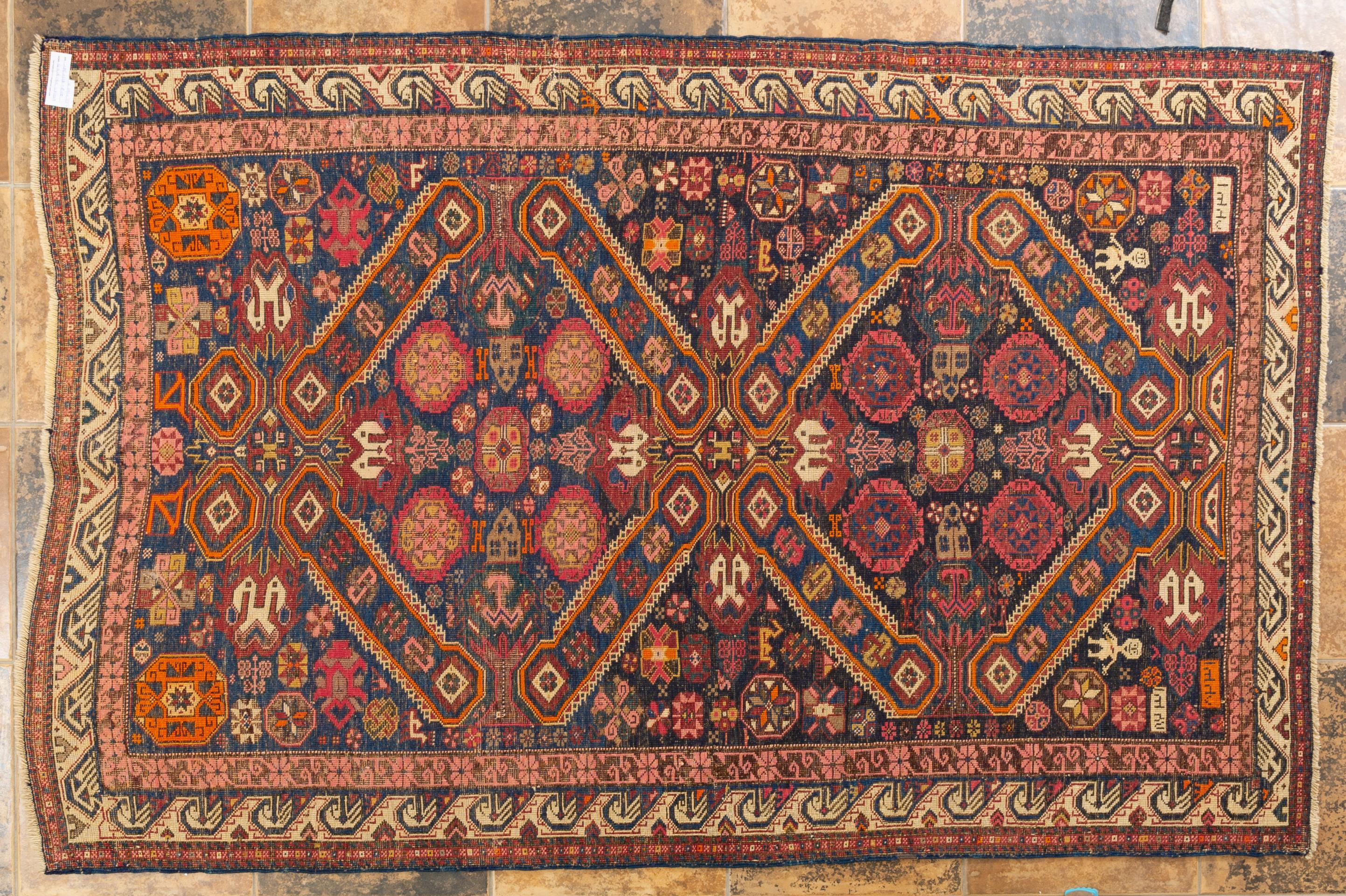 Caucasien Tapis ancien daté SHIRVAN pour la collection en vente