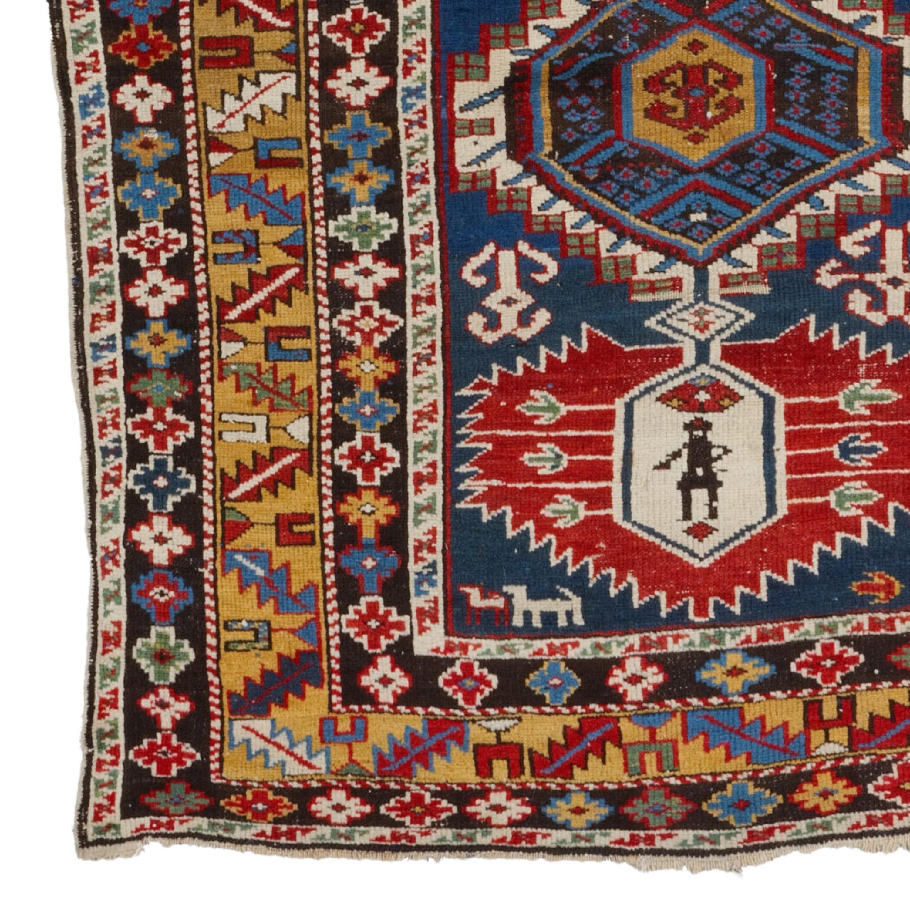 Turkmen Antique Shirvan Karagashli Rug - Middle of 19th Century Shirvan Karagashli Rug For Sale