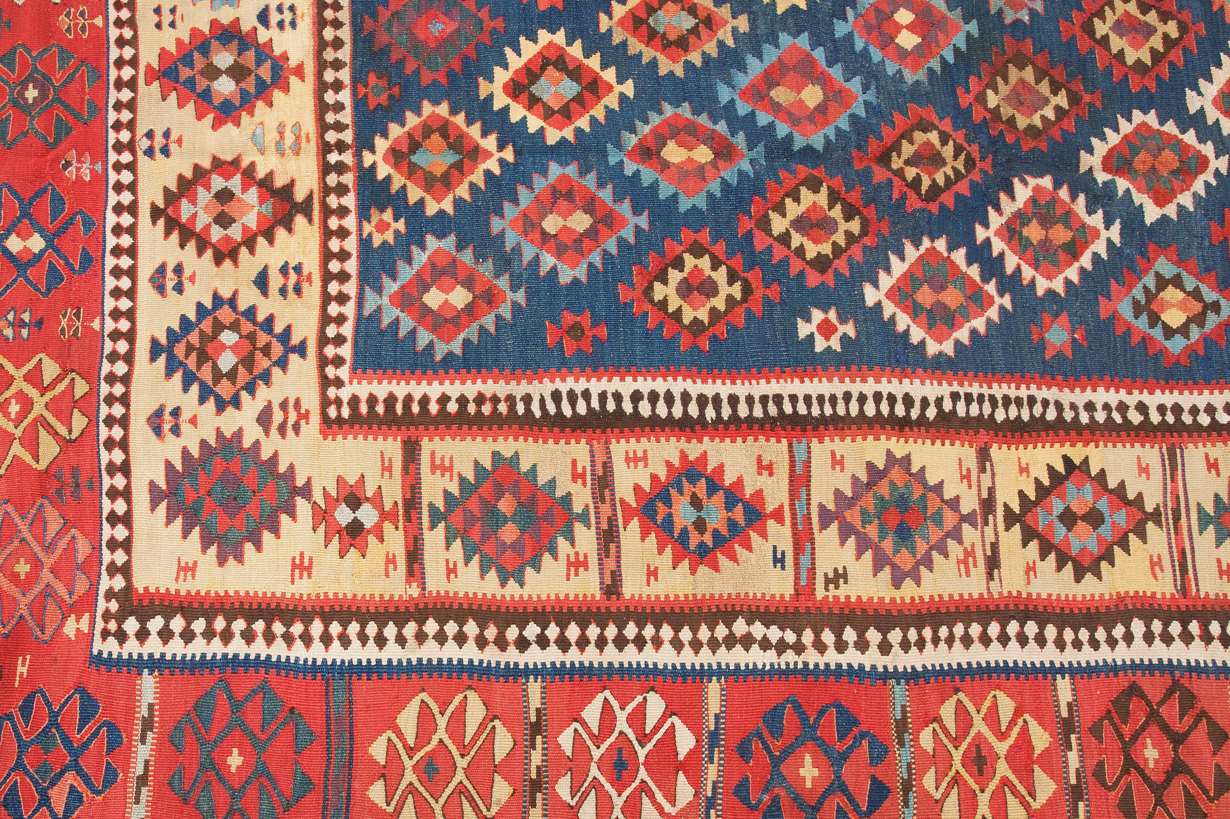 Shirvan Kilim ancien 365 x 170 cm Bon état - En vente à Henley-on-Thames, Oxfordshire