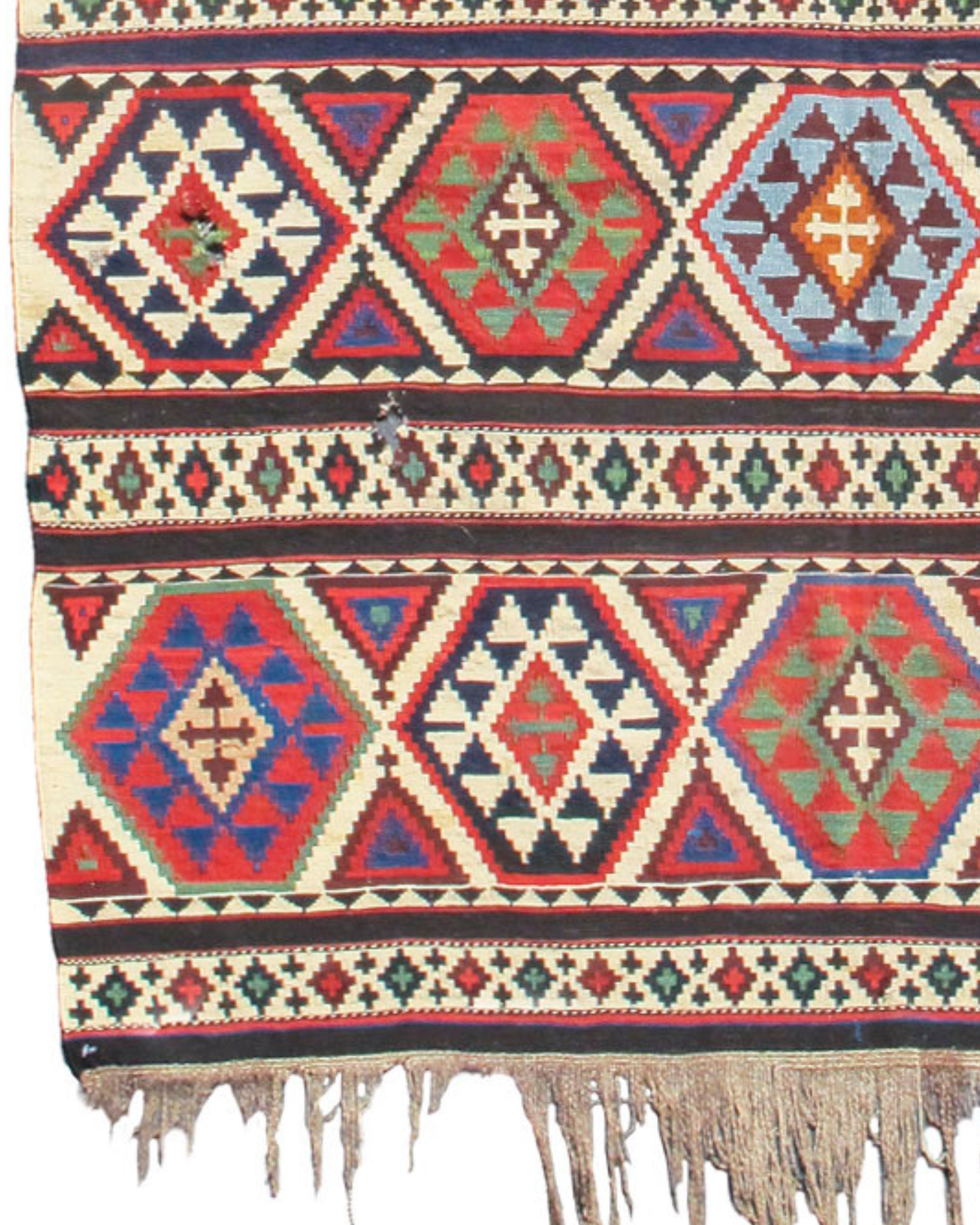 Hand-Knotted Antique Shirvan Kilim Rug, Late 19th Century For Sale
