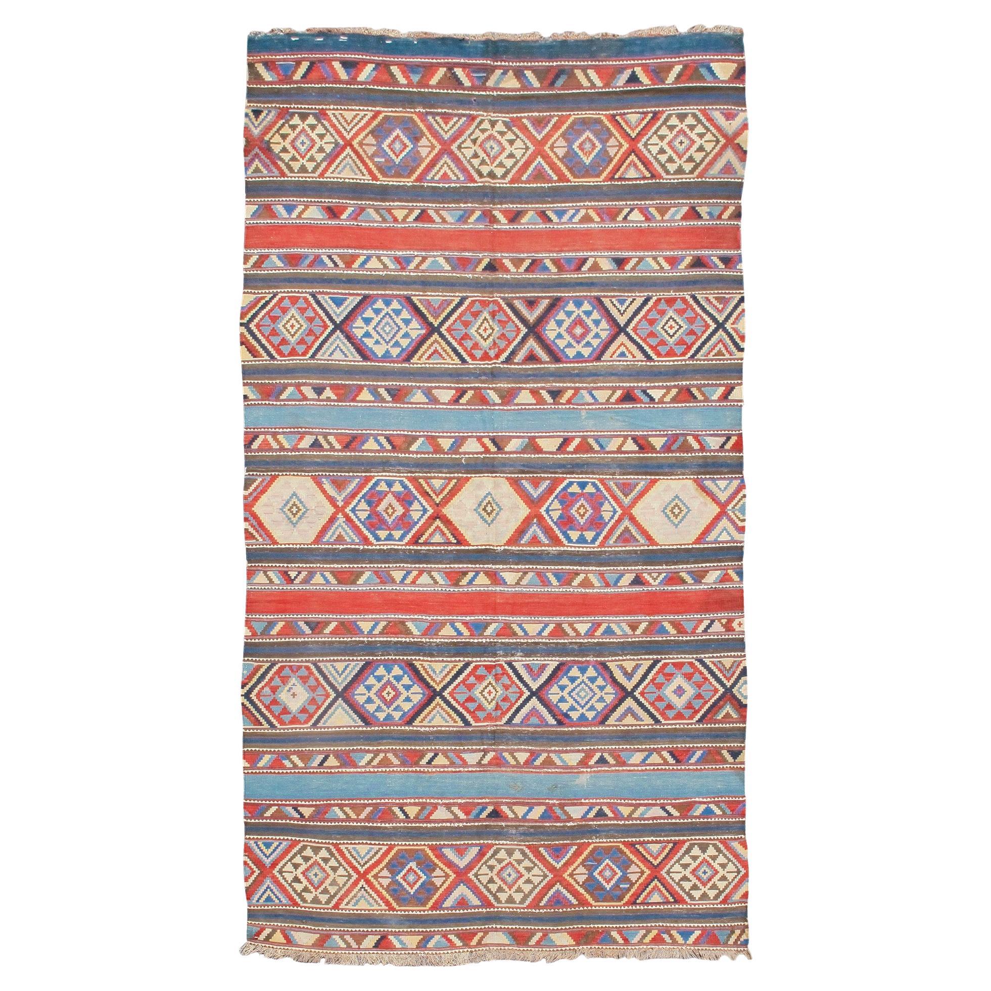Antique Shirvan Kilim, Late 19th Century