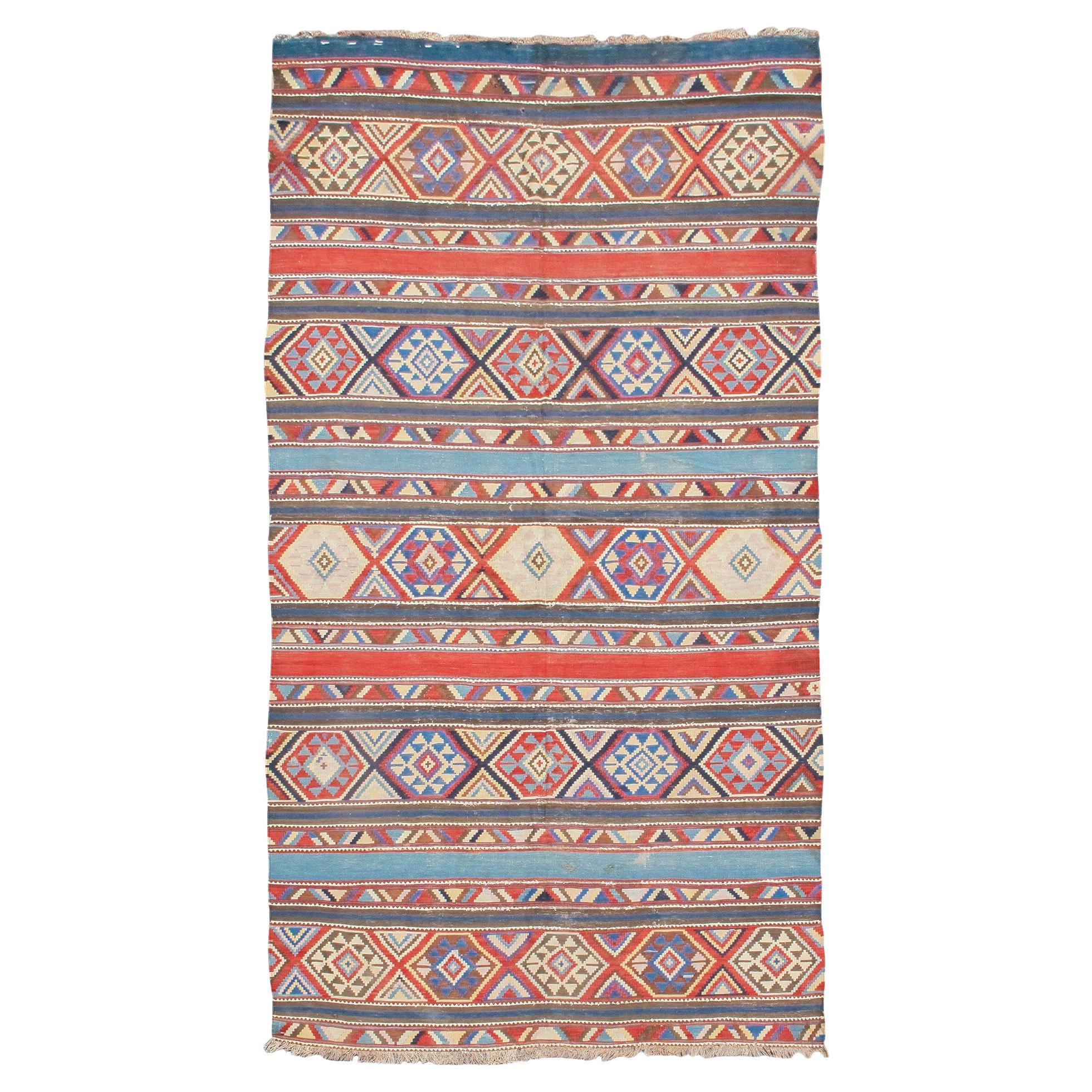 Antique Shirvan Kilim Rug, Late 19th Century