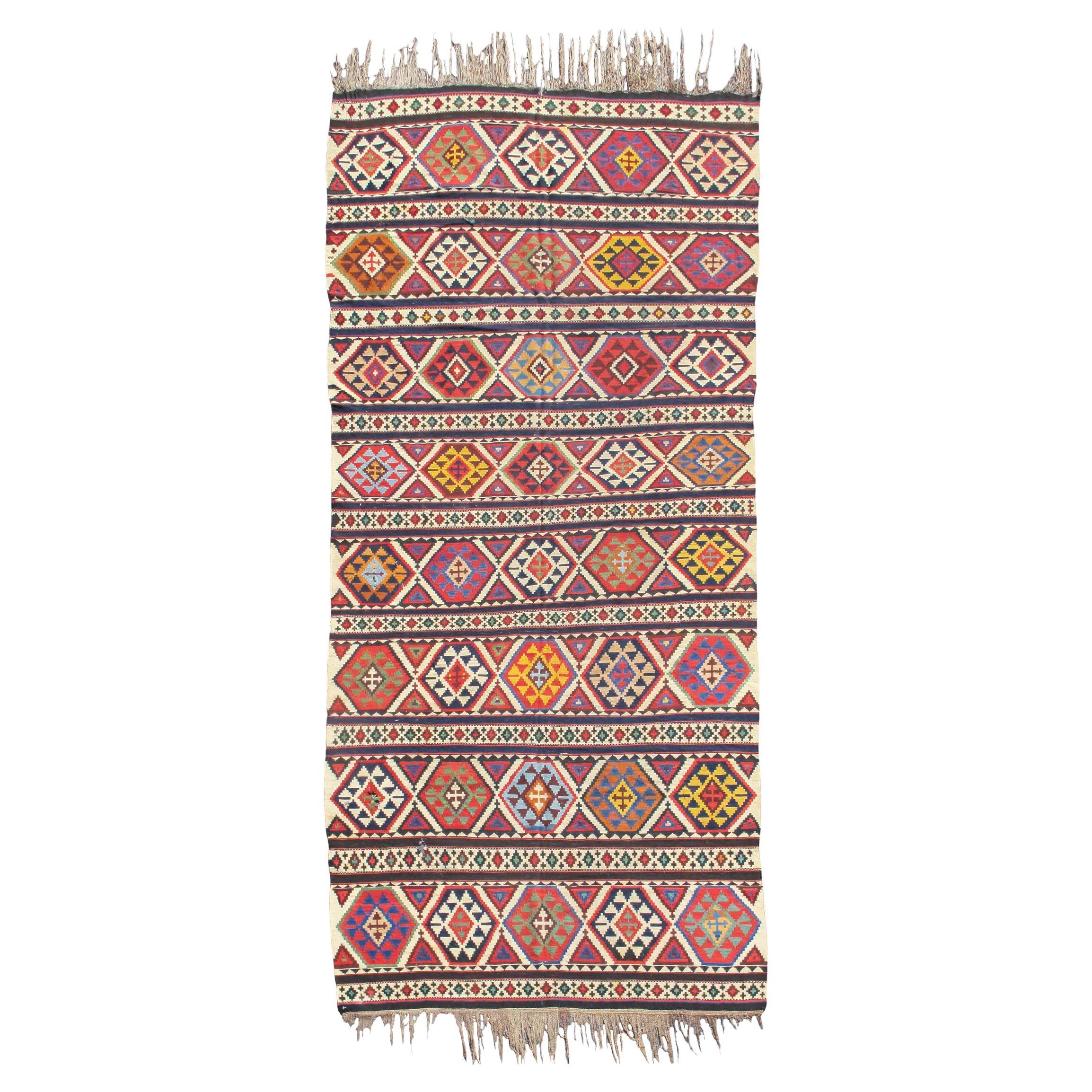 Antique Shirvan Kilim Rug, Late 19th Century For Sale