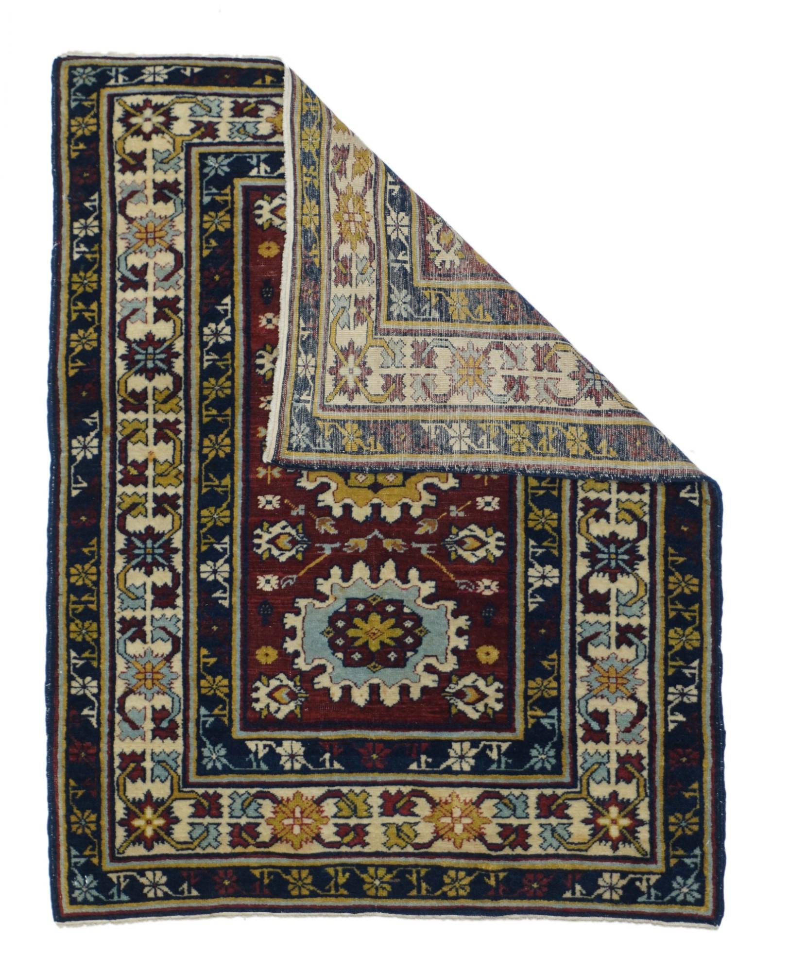Antique Shirvan Kuba rug measures 2'7'' x 3'4''.