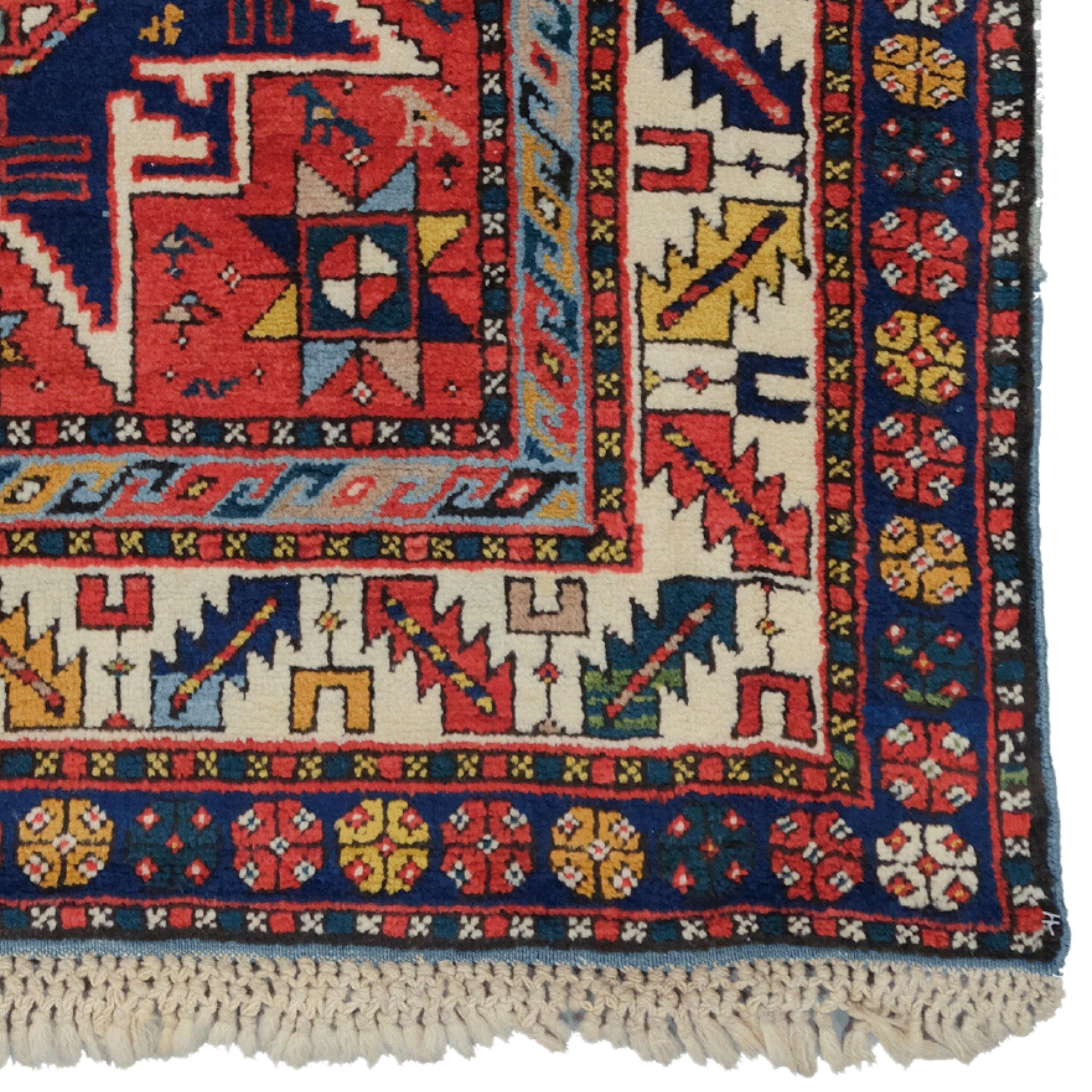Wool Antique Shirvan Lezgi Rug - Mid-19th Century Shirvan Lezgi Rug, Antique Rug For Sale