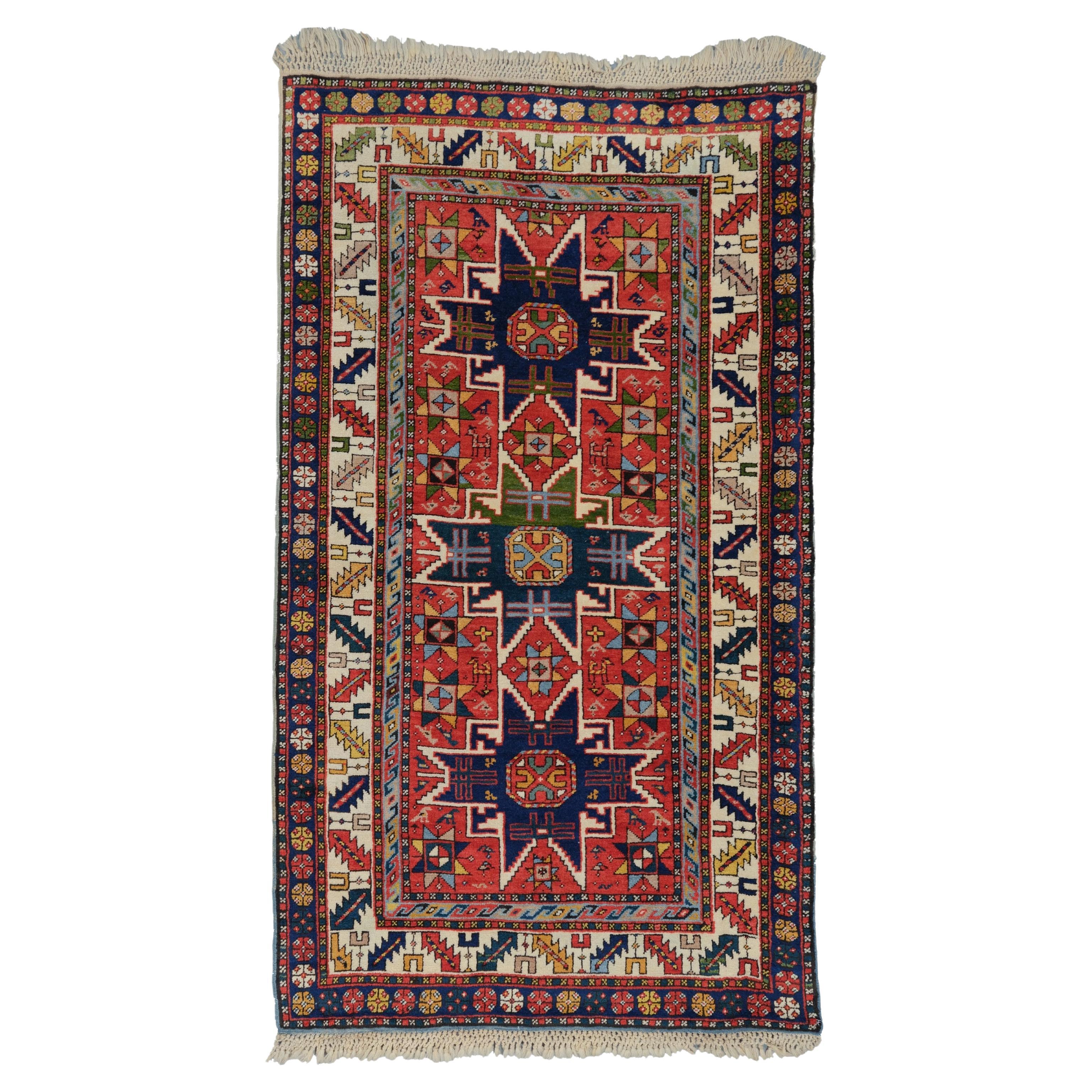 Antiker Shirvan Lezgi-Teppich - Shirvan Lezgi-Teppich aus der Mitte des 19. Jahrhunderts, antiker Teppich