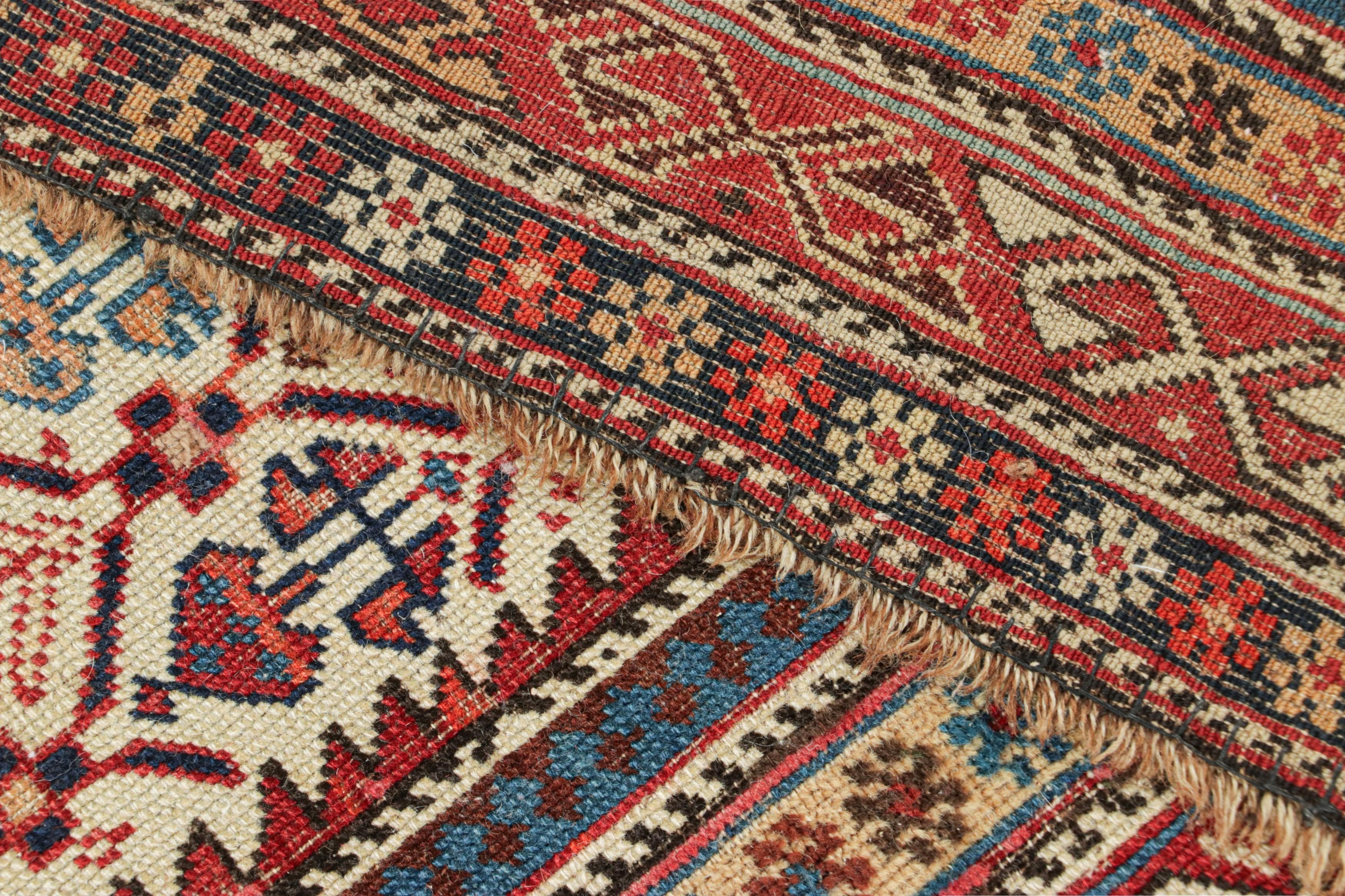 Antiker Schirwan Persischer Läufer Teppich, Polychromatisches Gebets Design - Rug & Kilim im Angebot 1