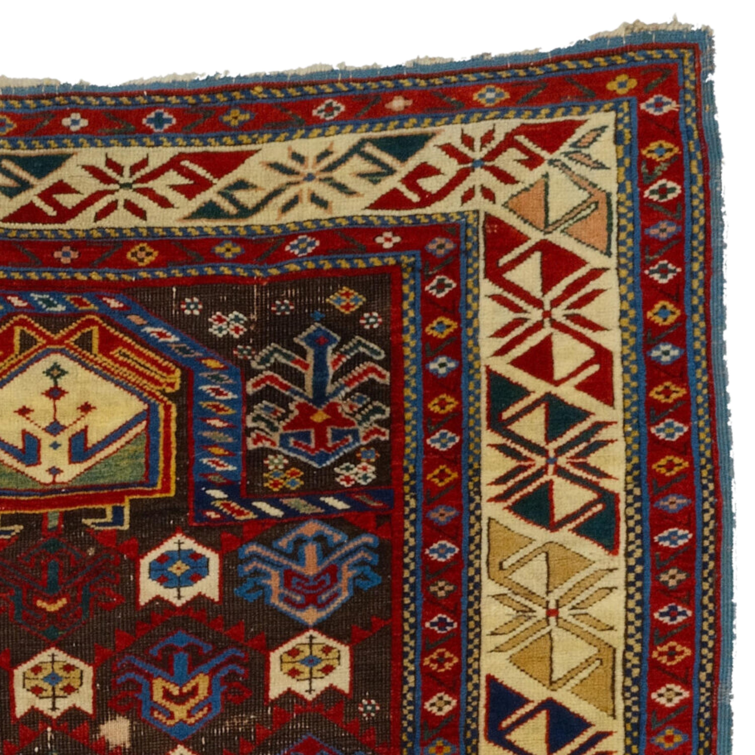 Wool Antique Shirvan Prayer Rug - 19th Century Caucasian Prayer Shirvan Rug For Sale