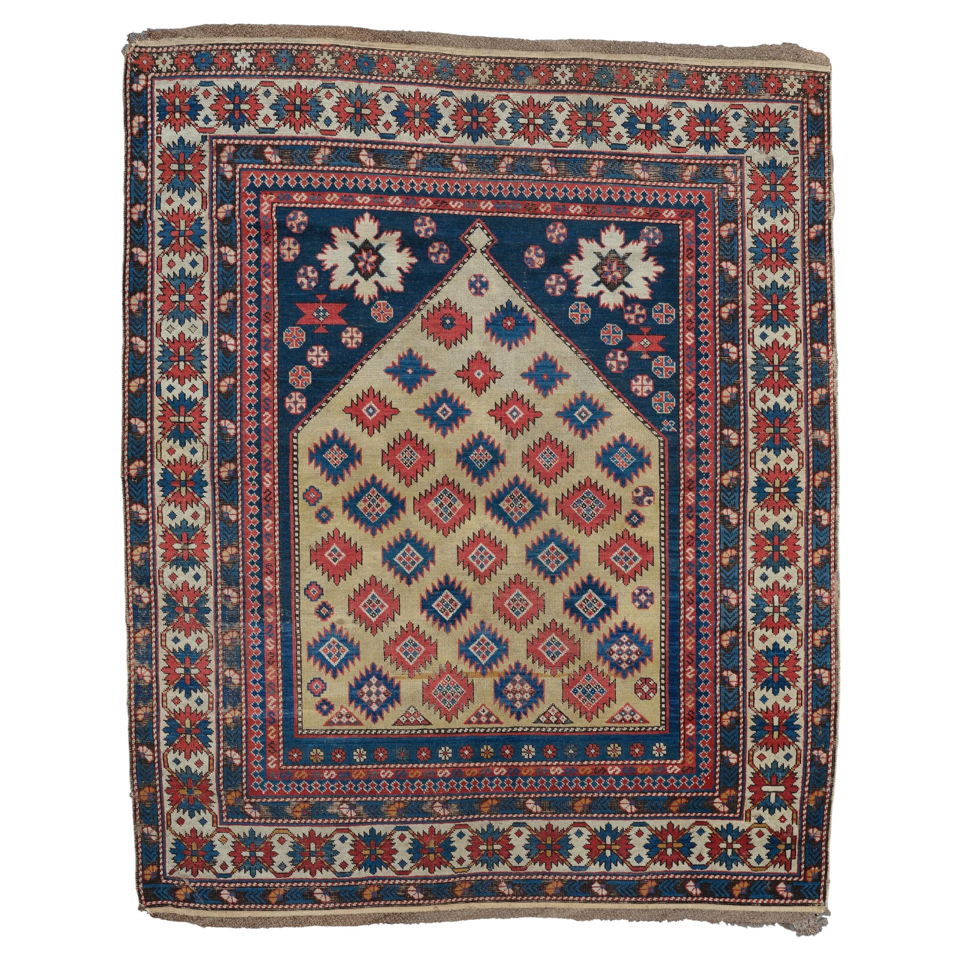 Tapis de prière Shirvan ancien, vers 1870, tapis ancien du Caucase en vente