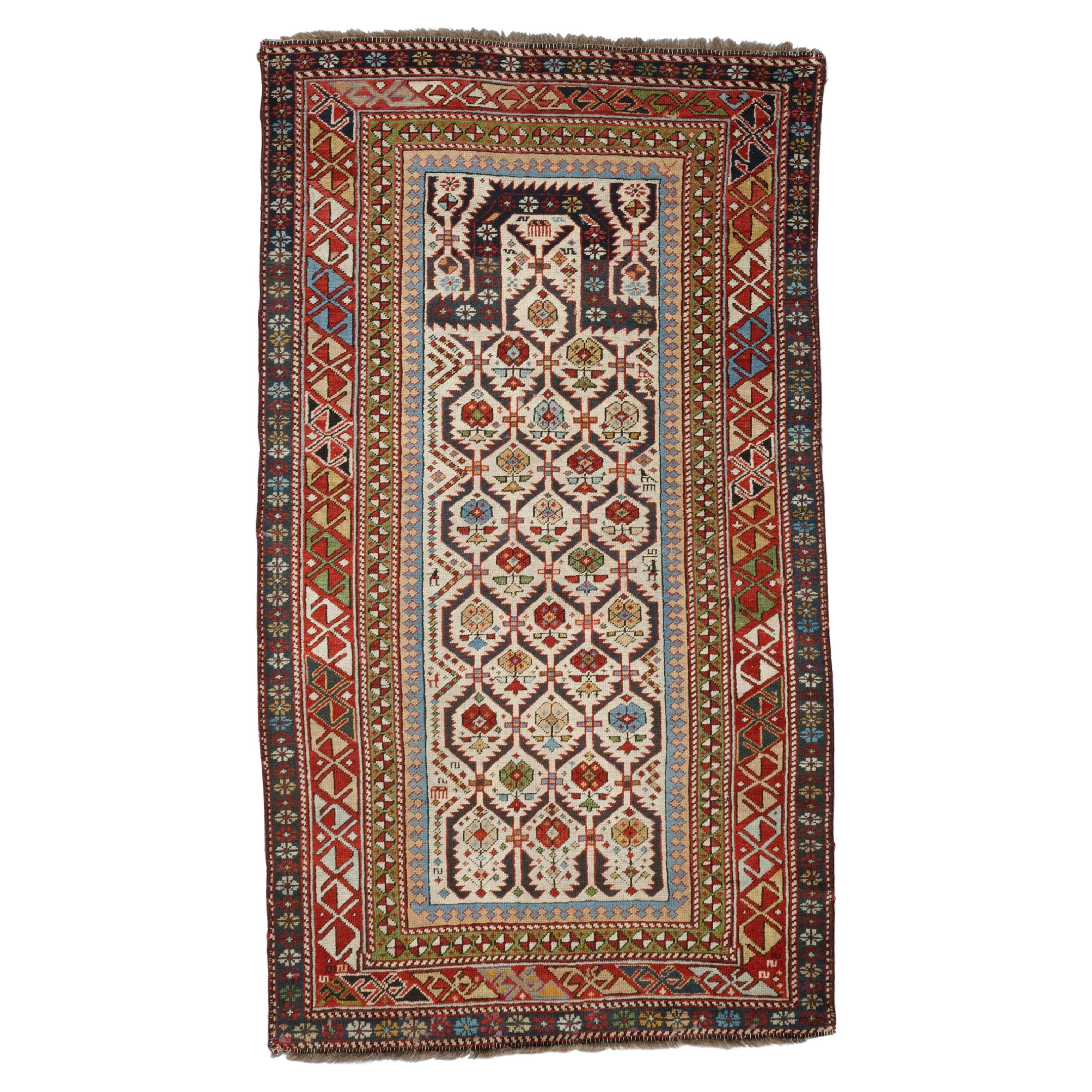 Antique Shirvan Prayer Rug - Late Of The 19th Century Prayer Shirvan Rug For Sale