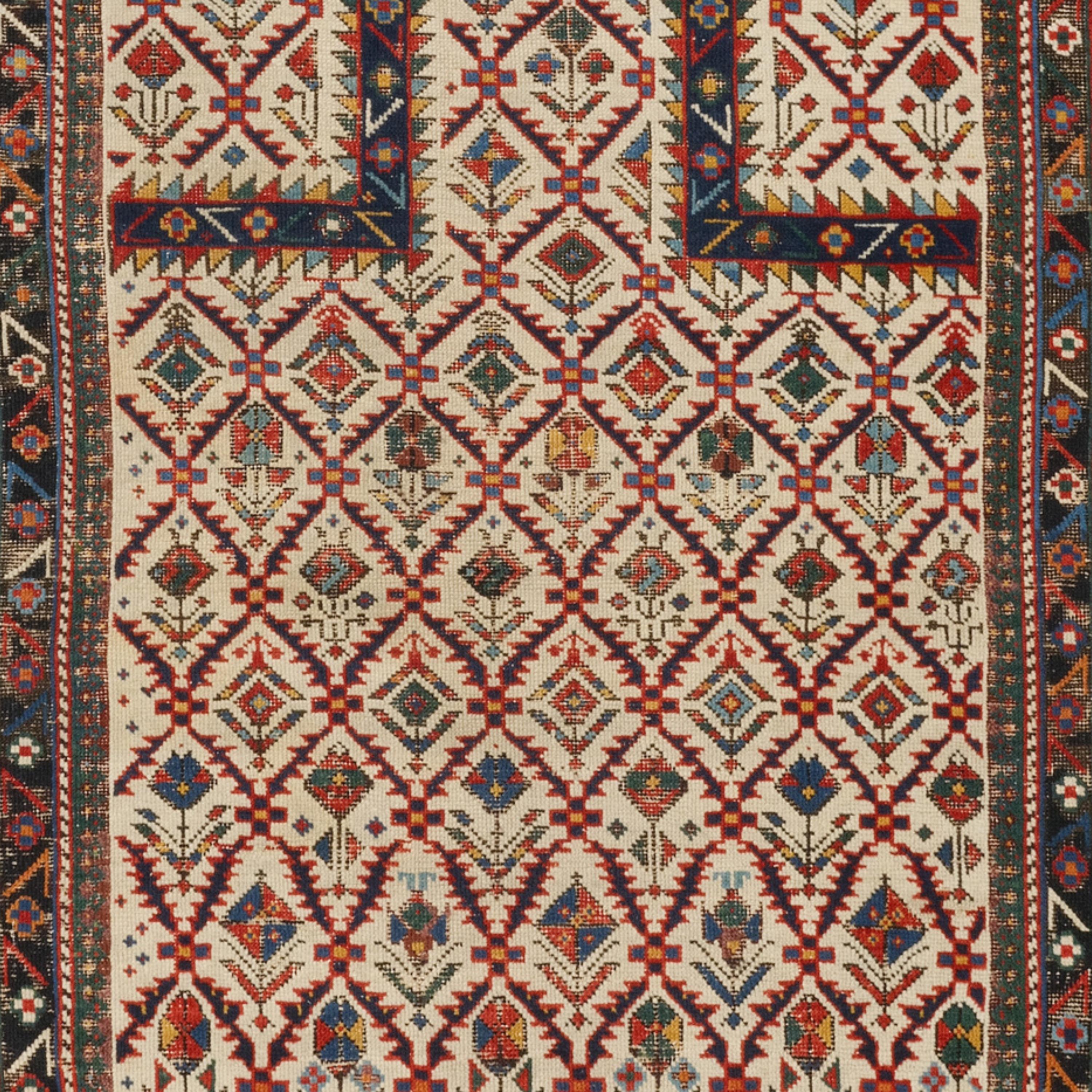 Caucasian Antique Shirvan Prayer Rug - Late of the 19th Century Shirvan Rug, Antique Rug For Sale