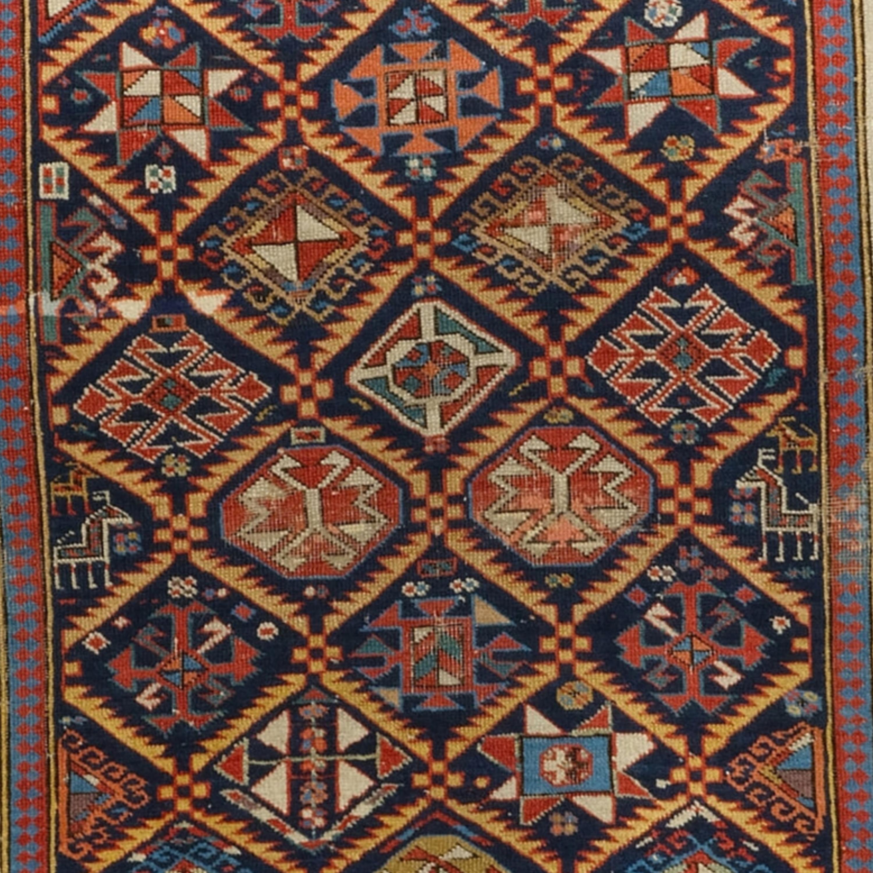 Caucasian Antique Shirvan Prayer Rug - Middle of the 19th Century Akstafa Prayer Rug For Sale