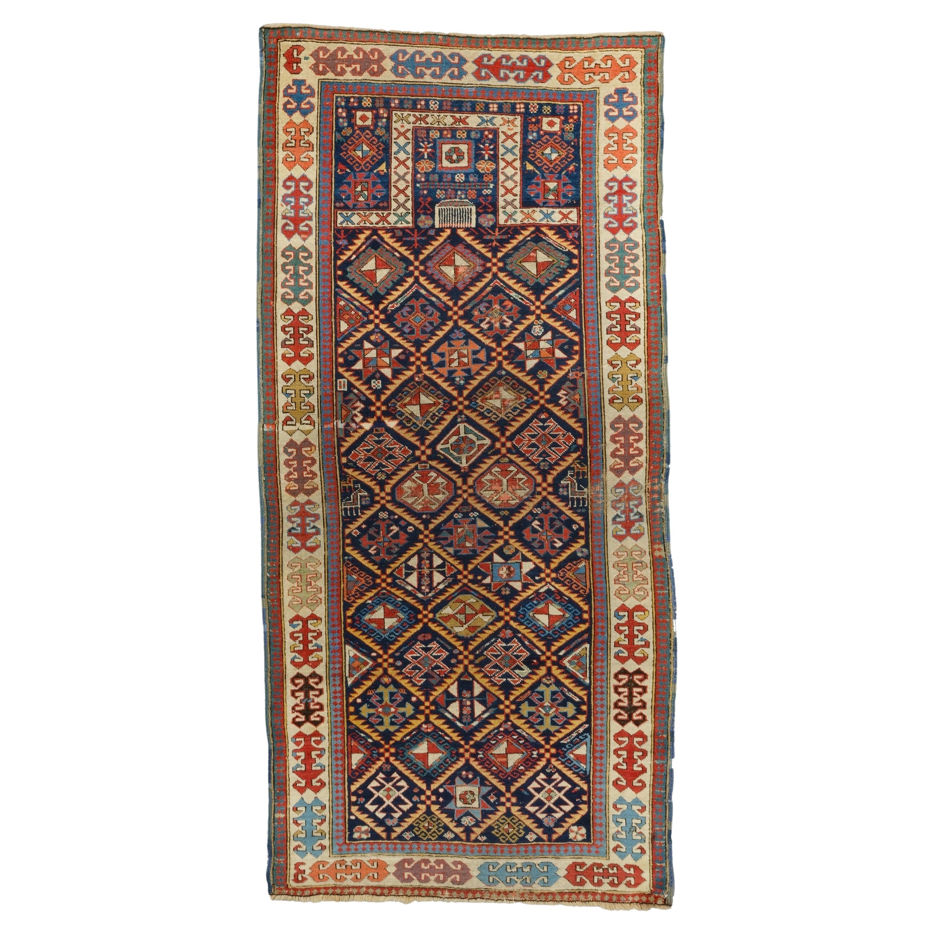 Antique Shirvan Prayer Rug - Middle of the 19th Century Akstafa Prayer Rug For Sale