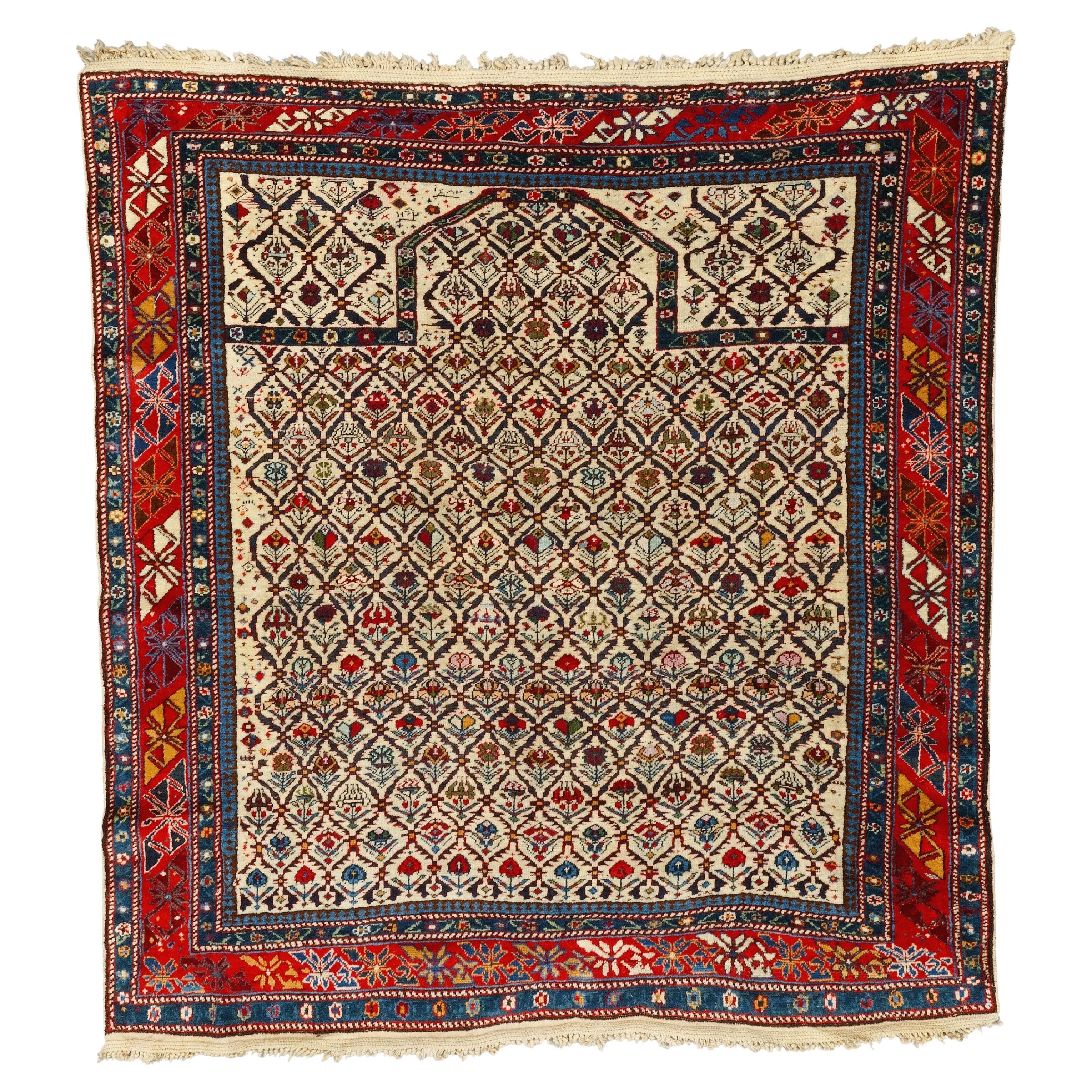 Antique Shirvan Rug - 19th Century Caucasian Shirvan Prayer Rug, Antique Rug For Sale