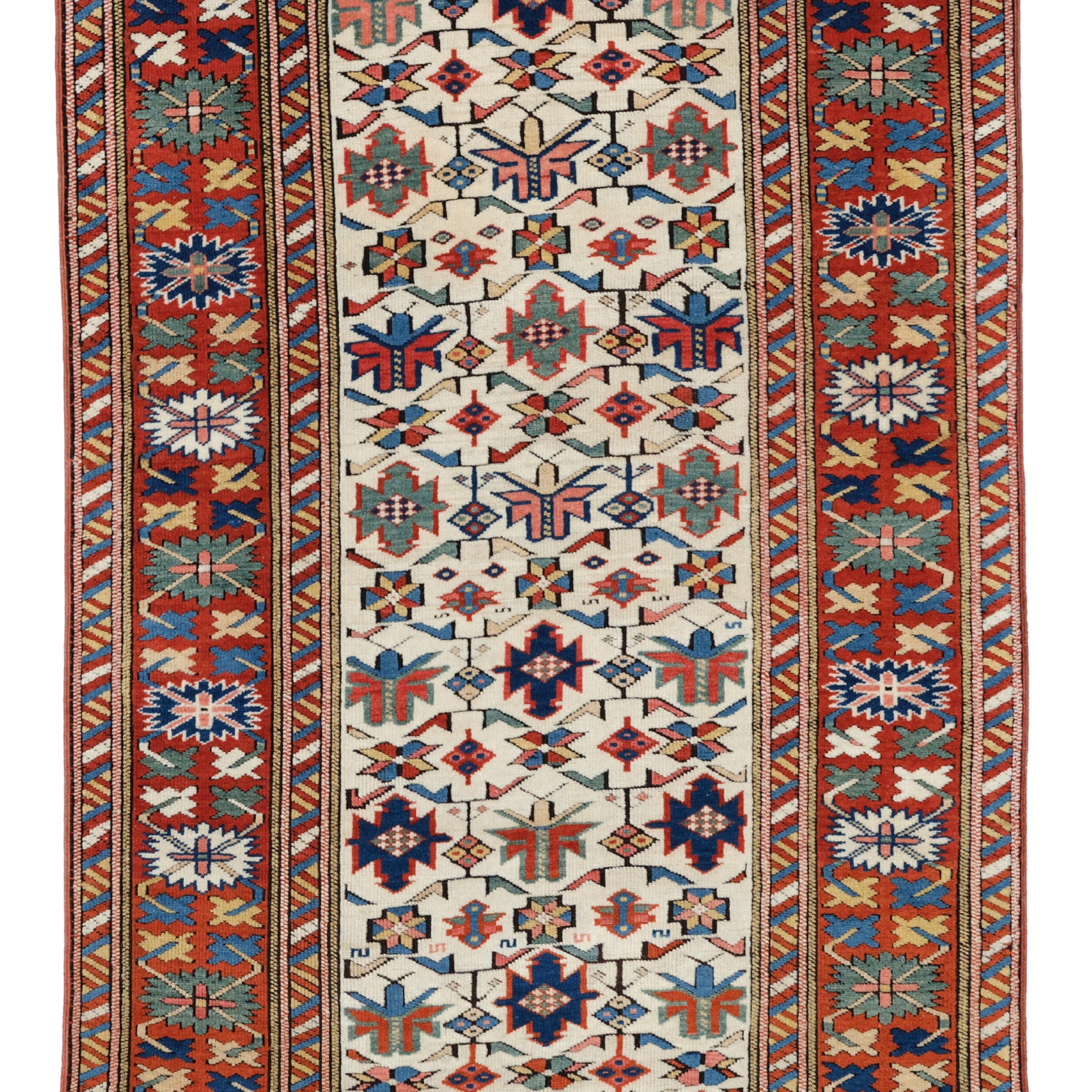 Antique Shirvan Rug - 19th Century Caucasian Shirvan Rug, Antique Rug In Good Condition For Sale In Sultanahmet, 34