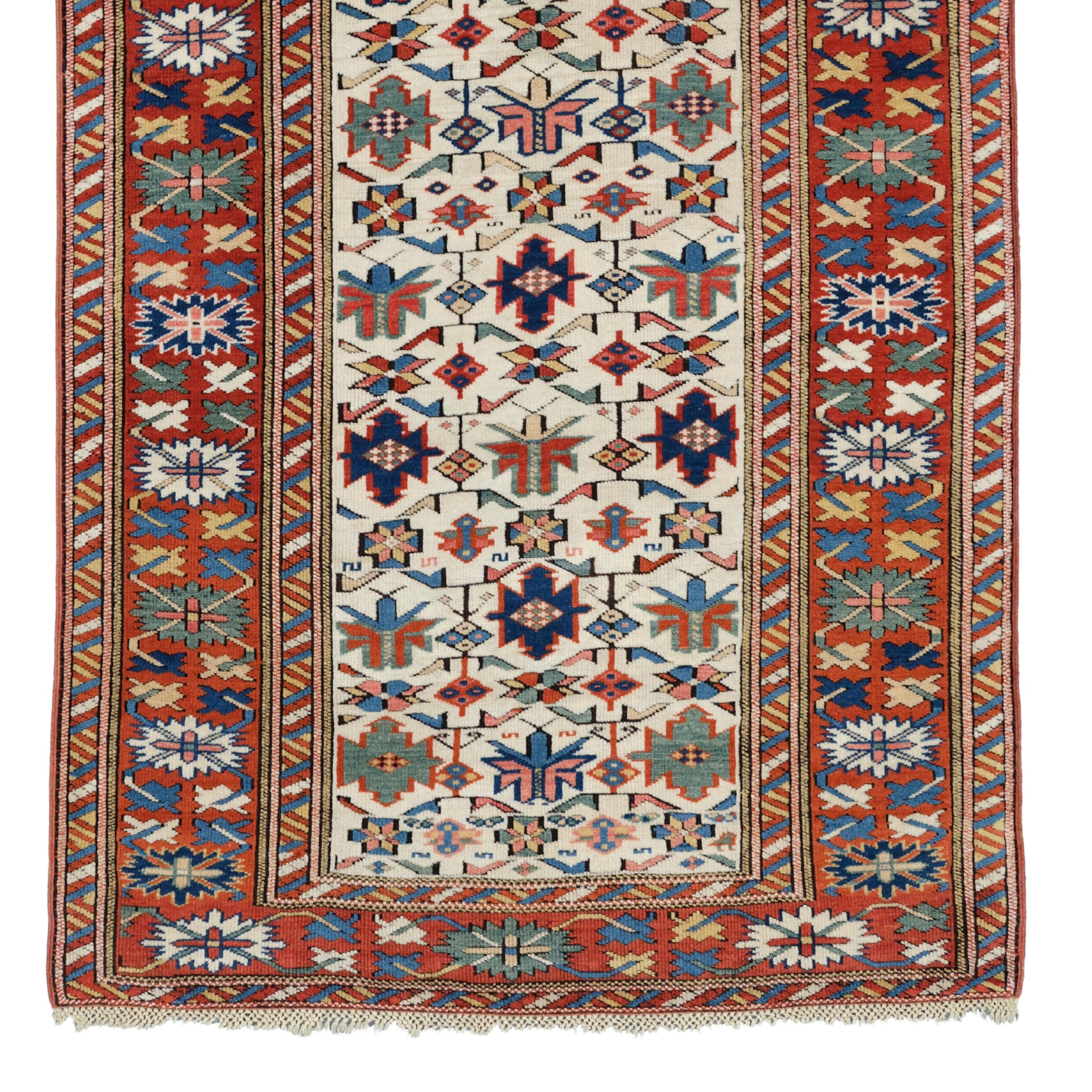 Tapis Shirvan caucasien du 19ème siècle, tapis ancien Bon état - En vente à Sultanahmet, 34