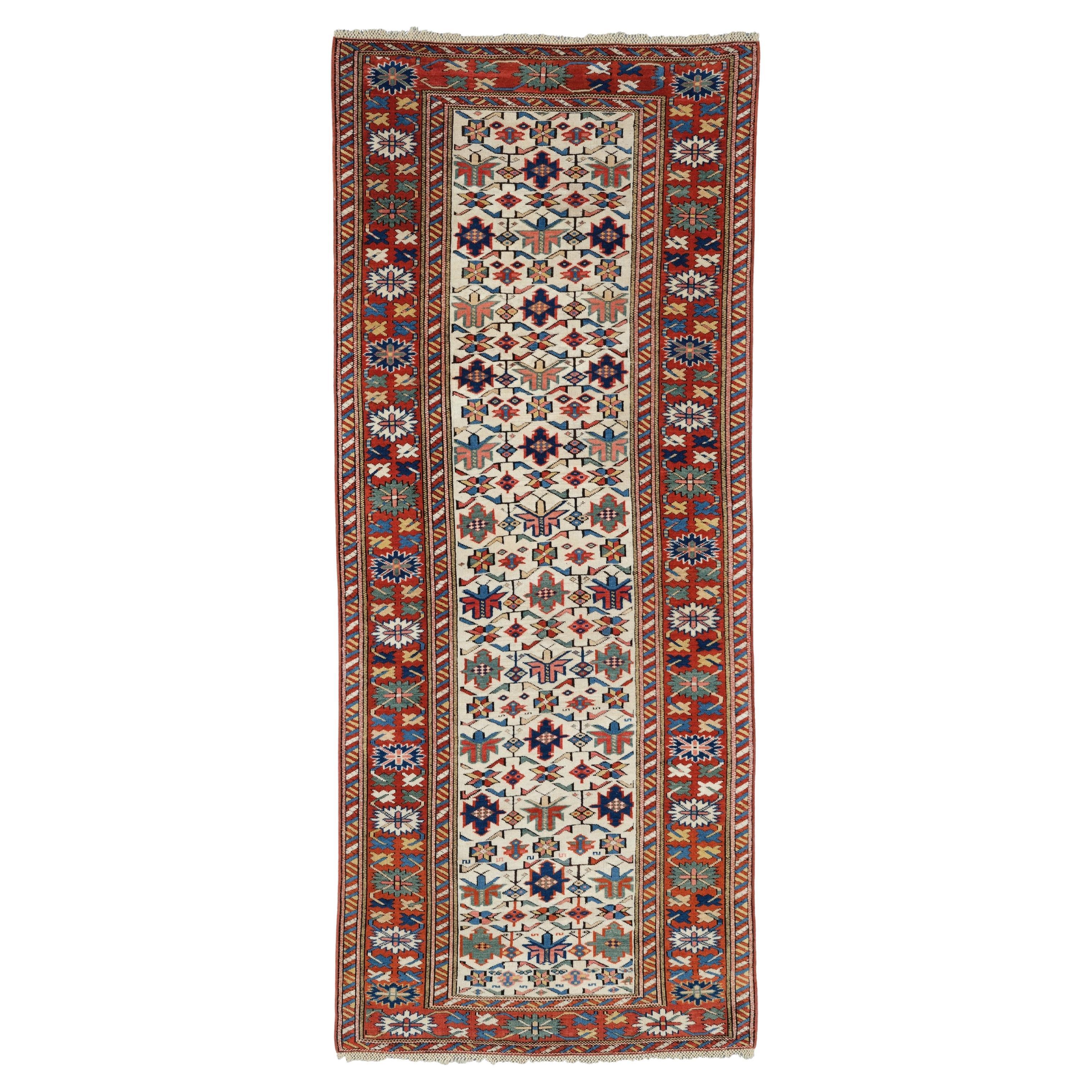 Tapis Shirvan caucasien du 19ème siècle, tapis ancien