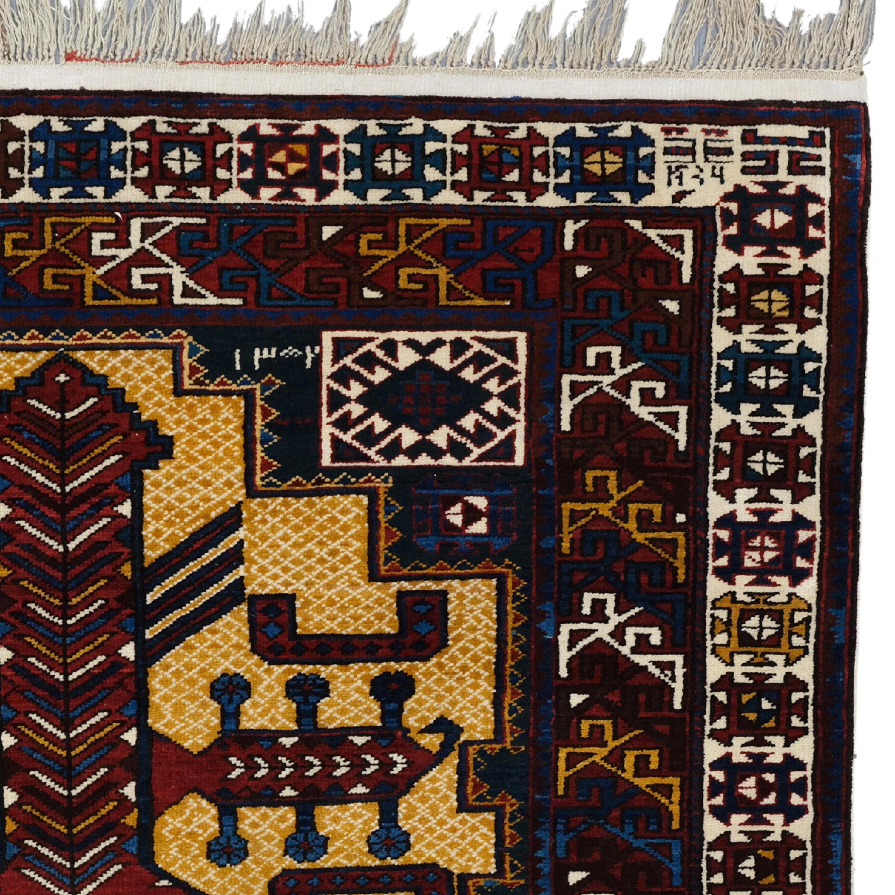 Wool Antique Shirvan Rug - 19th Century Caucasian Shirvan Rug, Caucasus Rug For Sale