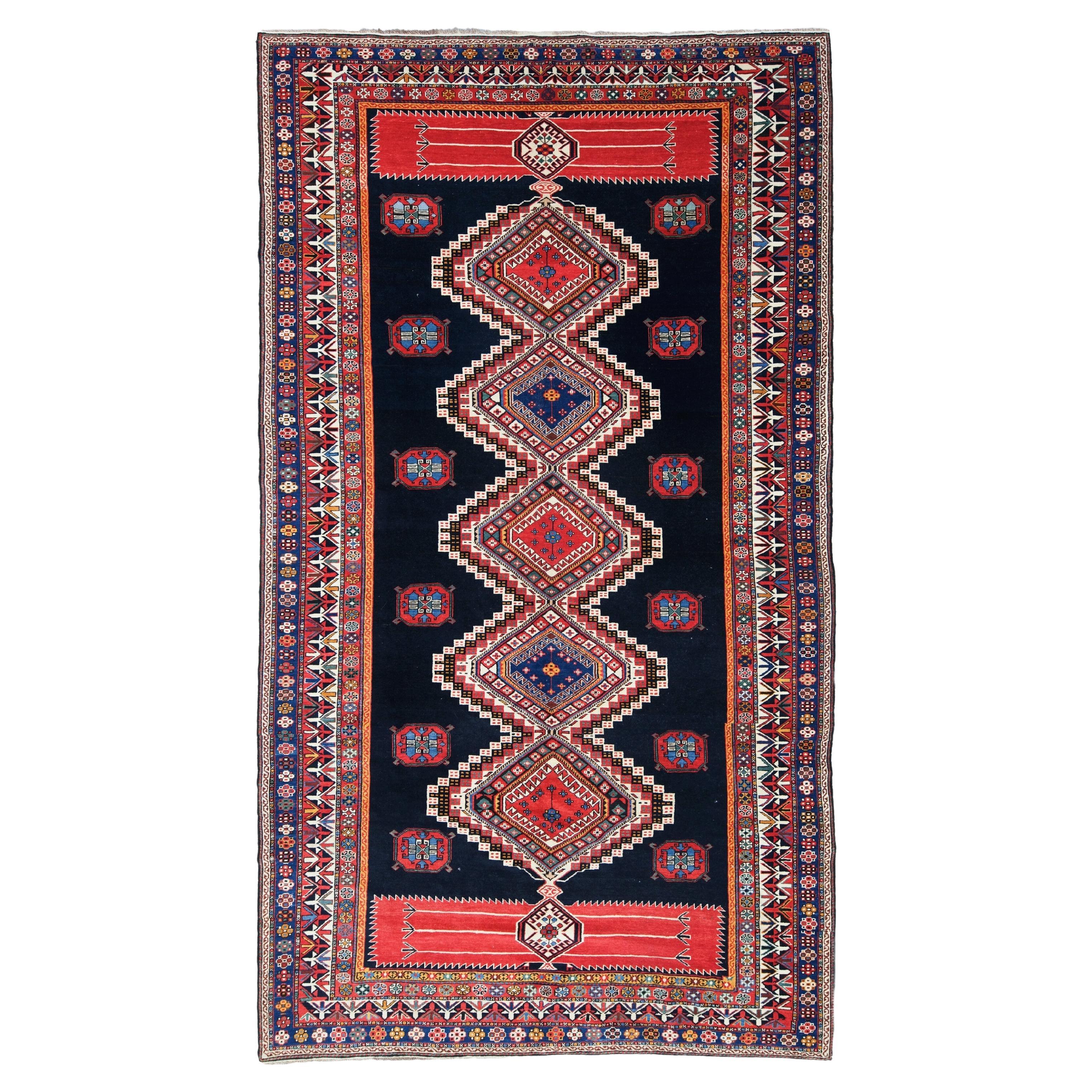 Tapis ancien de Shirvan - Tapis de Shirvan du XIXe siècle, Tapis tissé à la main, Tapis ancien en vente