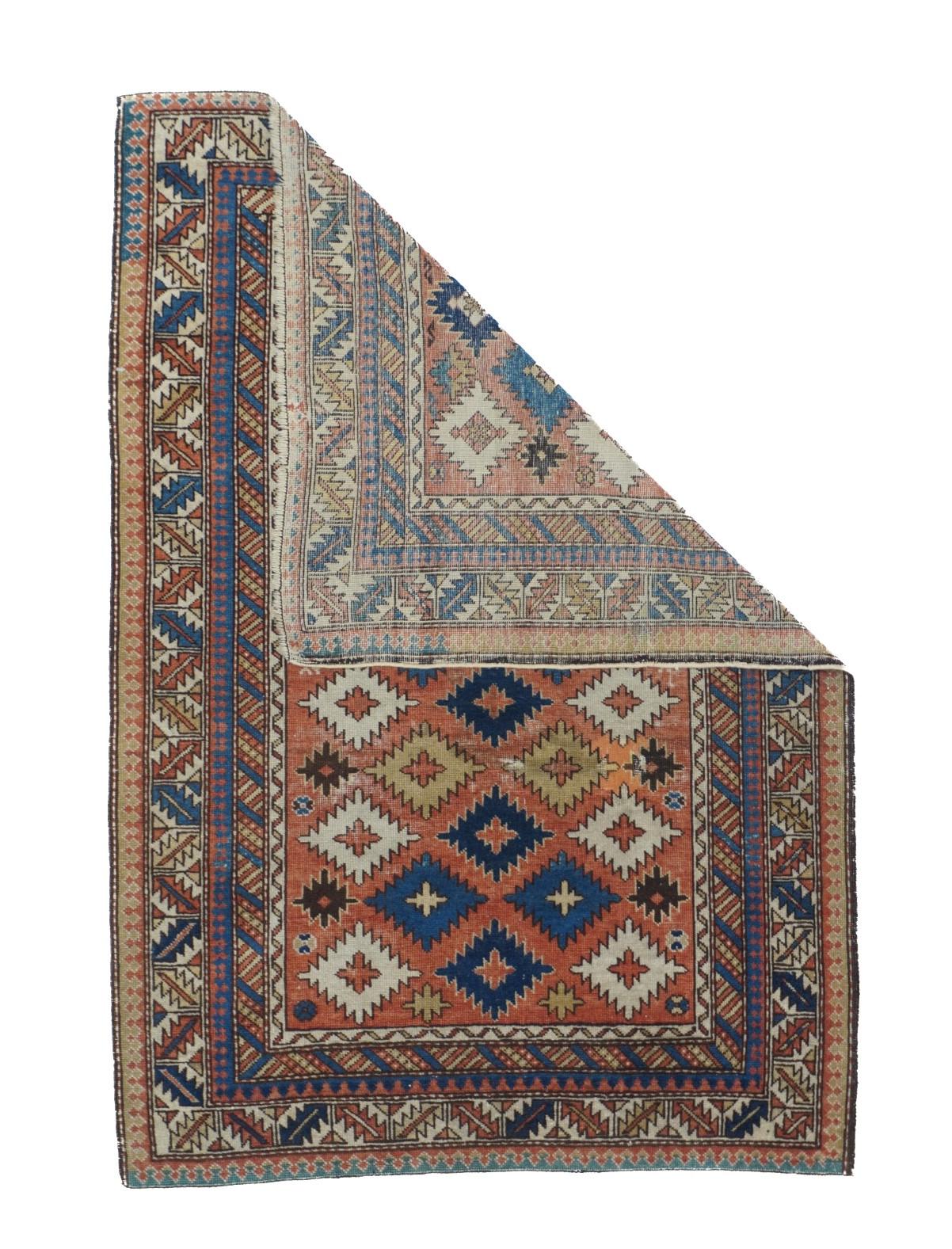 Caucasian Antique Shirvan  Rug 2'7'' x 3'9'' For Sale