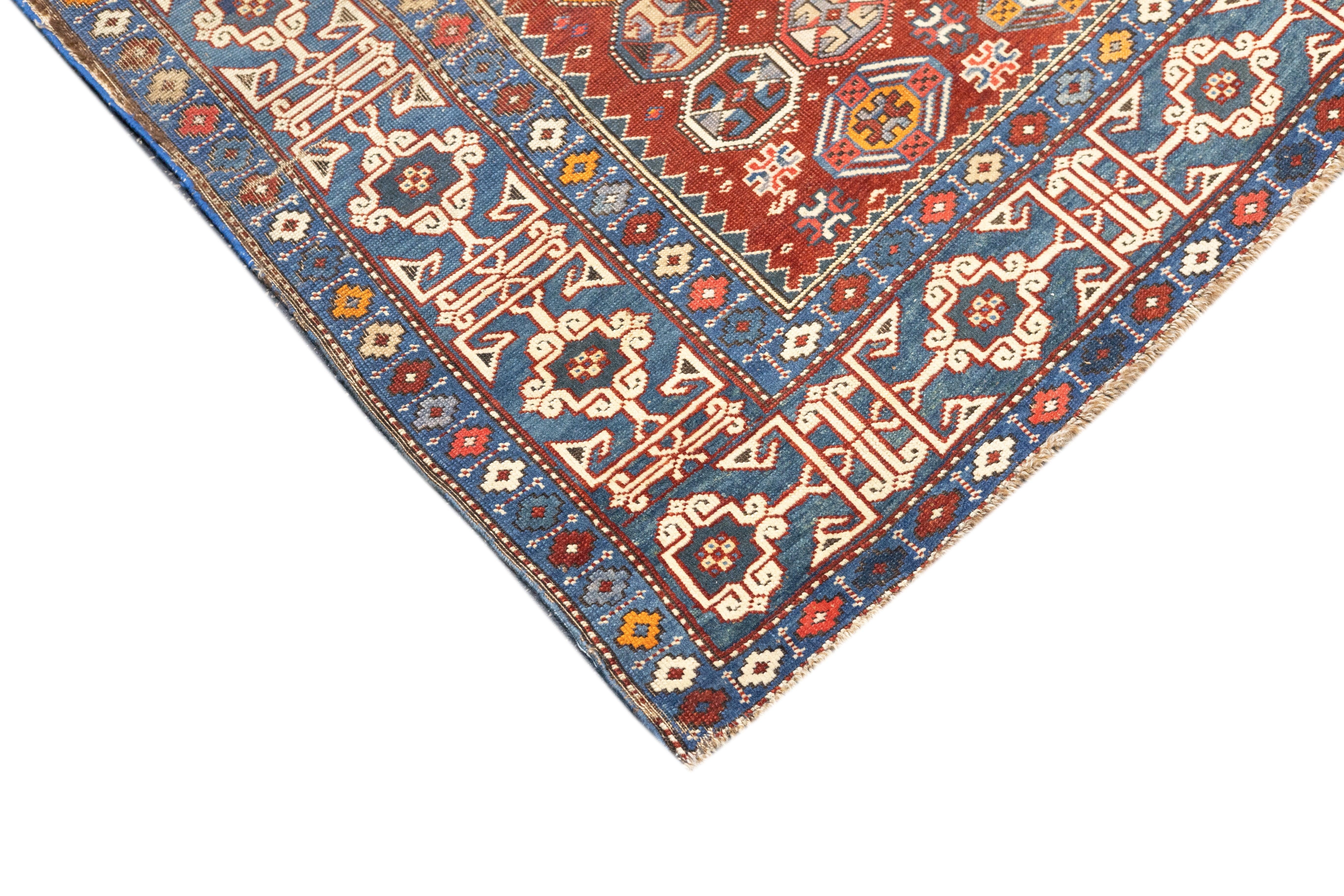 Caucasien Tapis Shirvan ancien 3'11'' x 5'9'' en vente