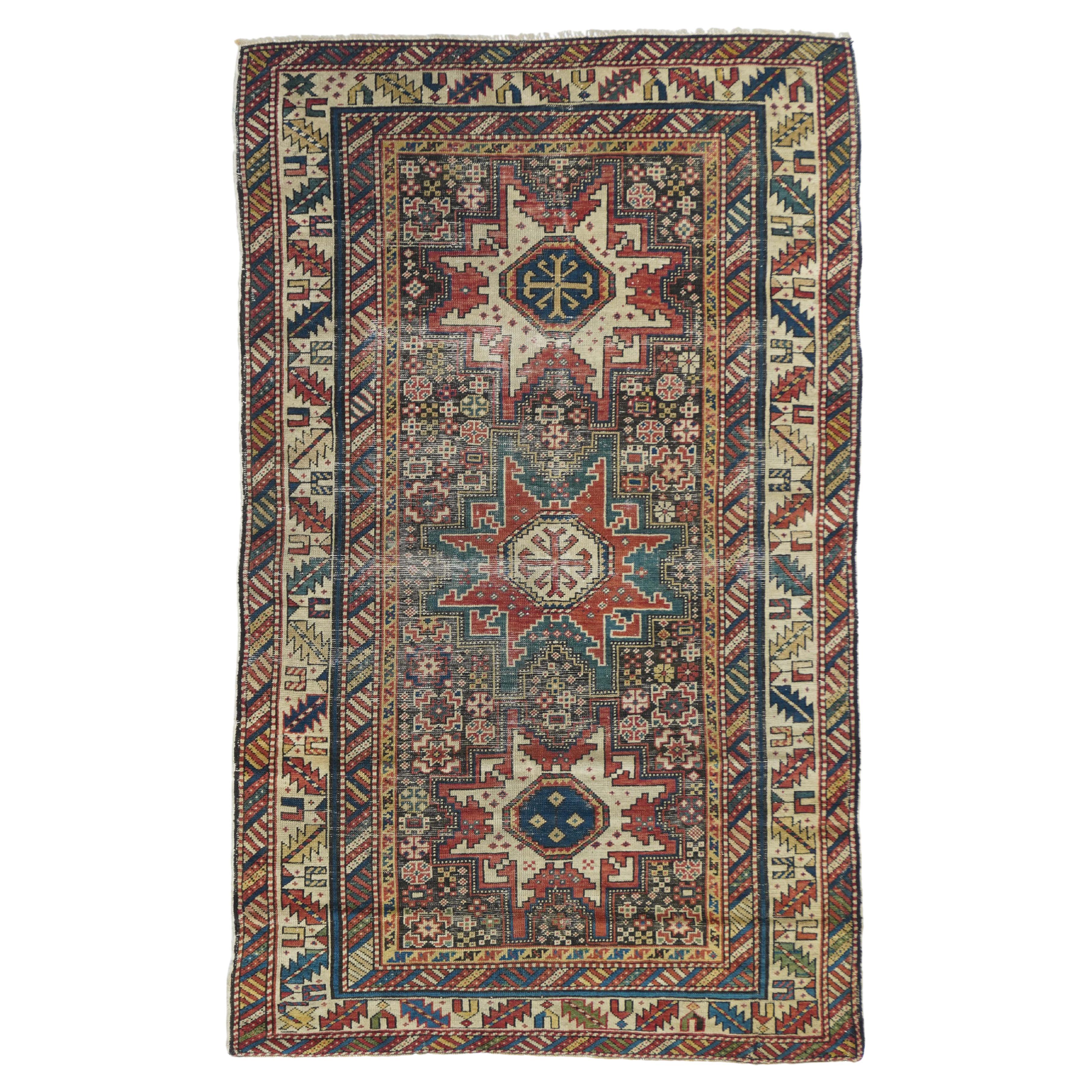 Antique Shirvan Rug 3'3" x 5'9" For Sale