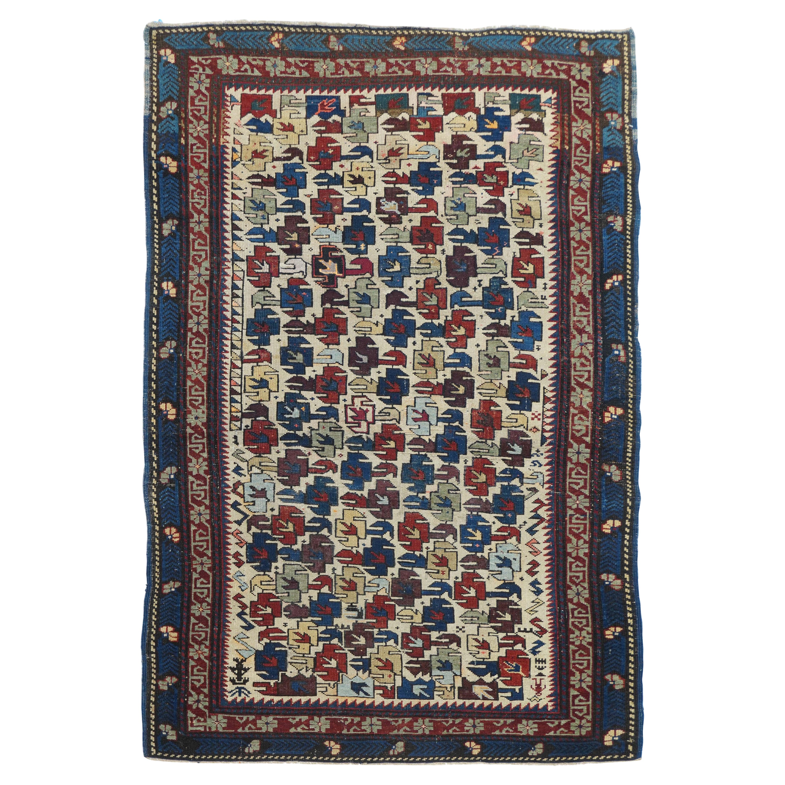 Tapis Shirvan ancien de 3'4'' x 5'3'' cm