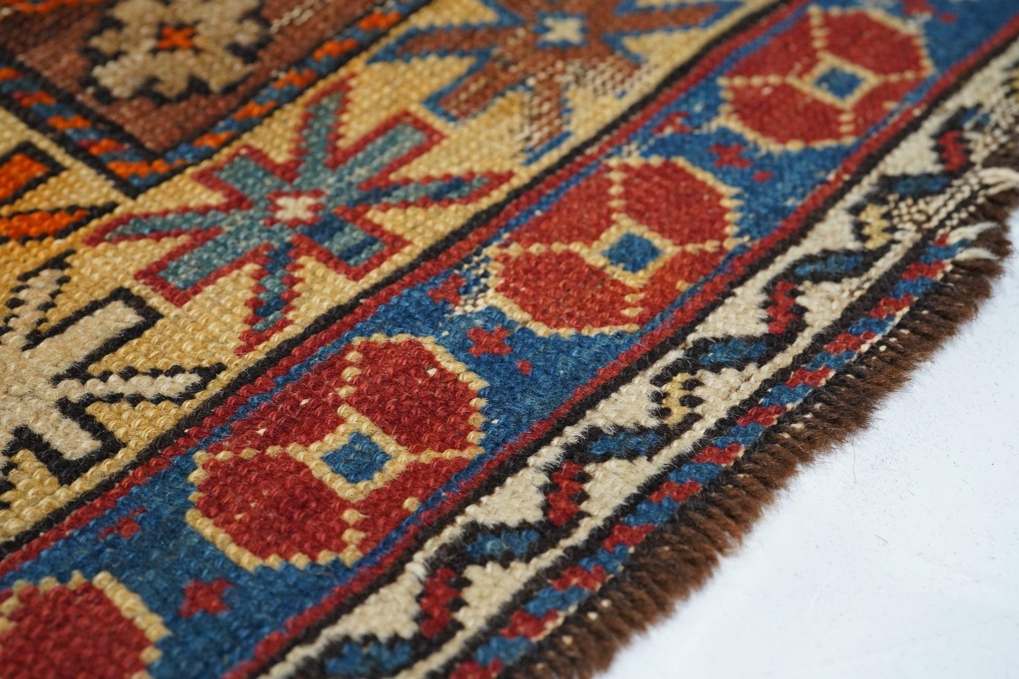 Hand-Knotted Antique Shirvan Rug 3'7'' x 5'0