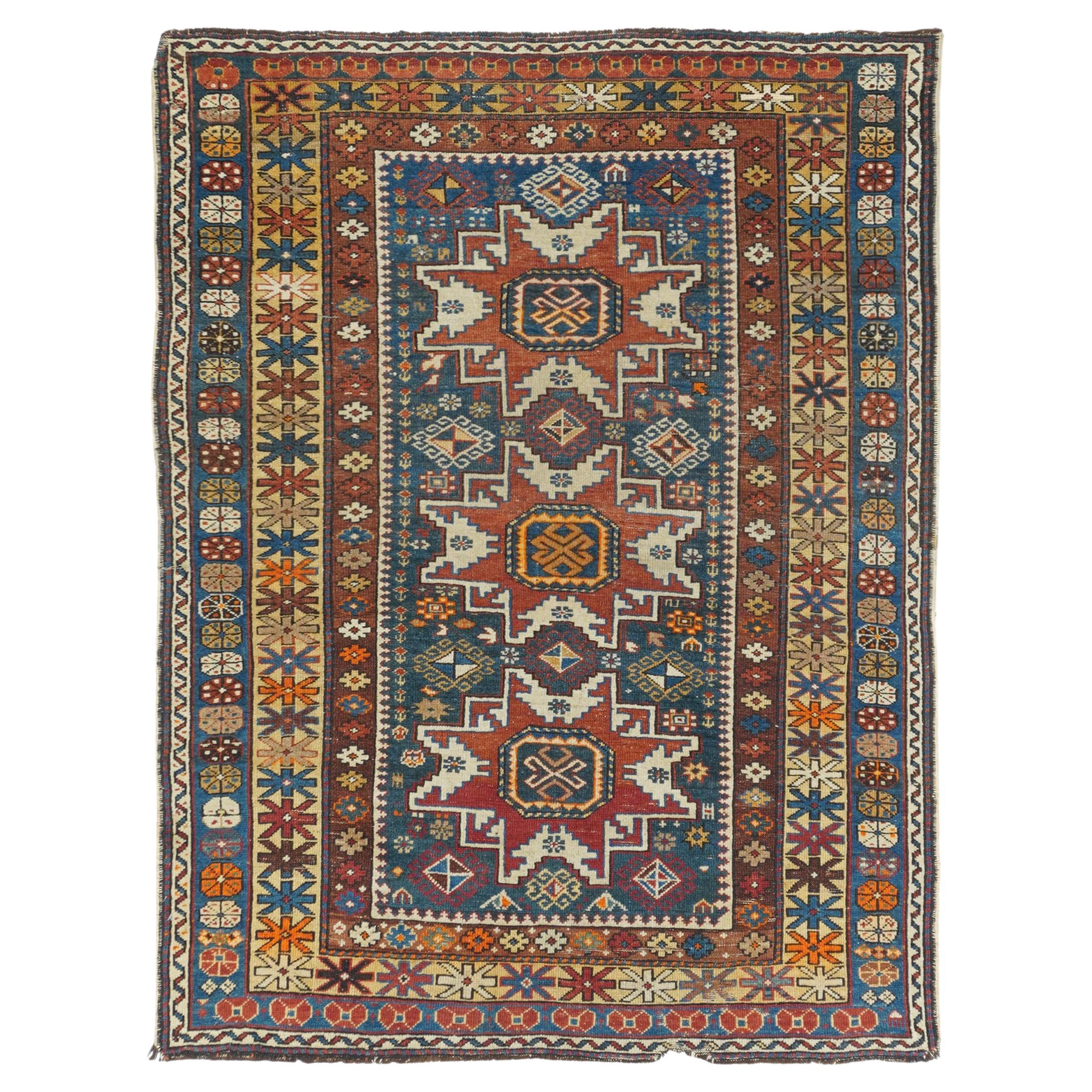 Antique Shirvan Rug 3'7'' x 5'0" For Sale