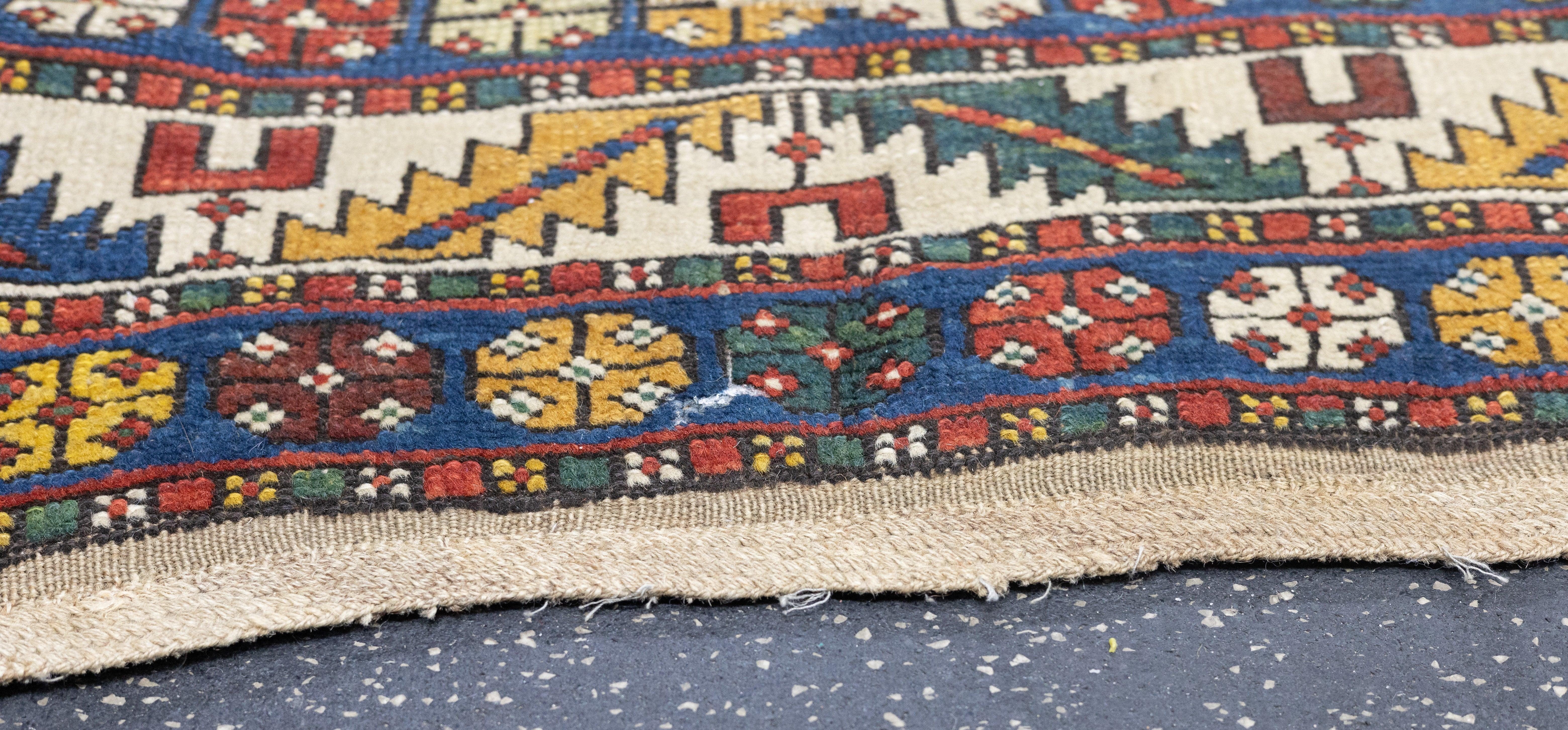 Hand-Knotted Antique Shirvan Rug 3'7'' x 6'8'' For Sale