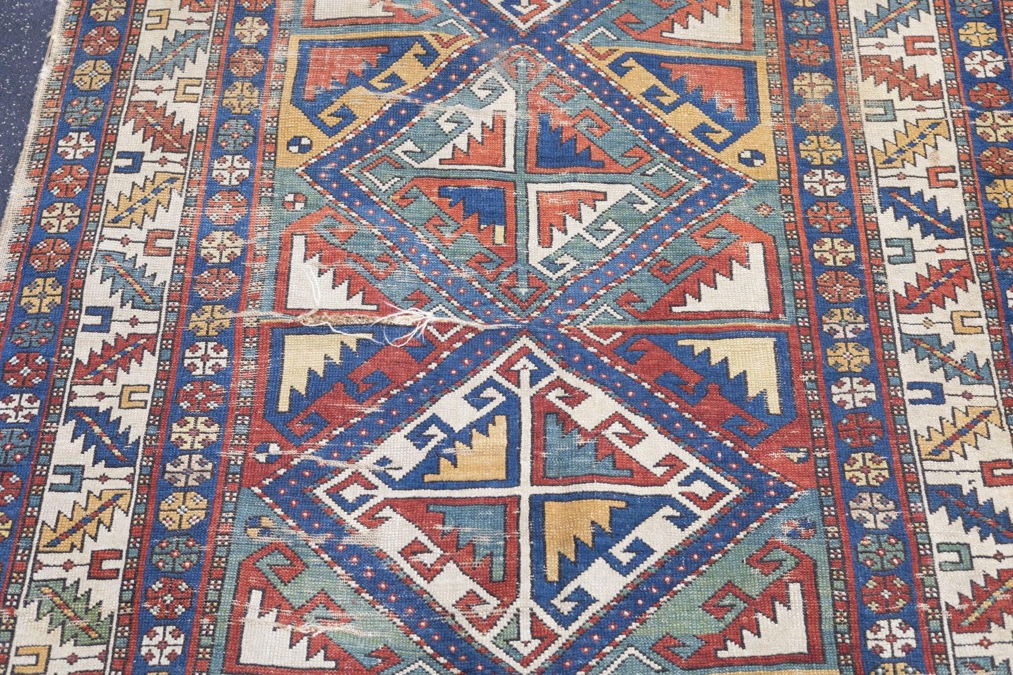 Wool Antique Shirvan Rug 3'7'' x 6'8'' For Sale