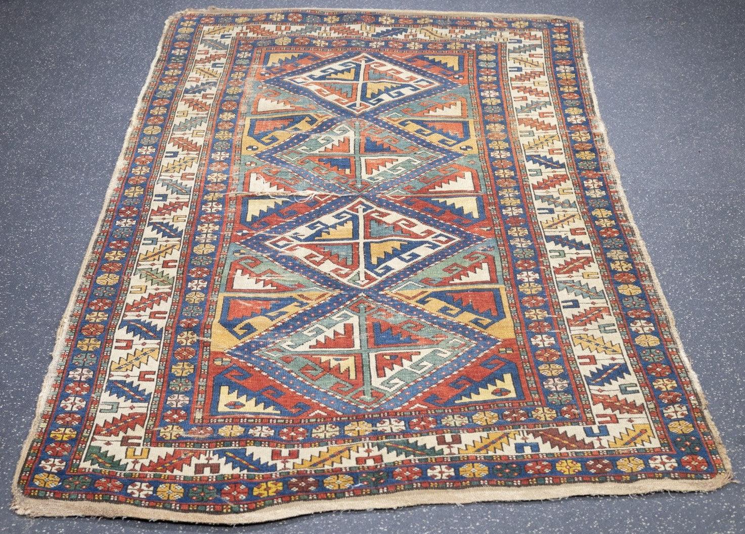 Antique Shirvan Rug 3'7'' x 6'8'' For Sale 1