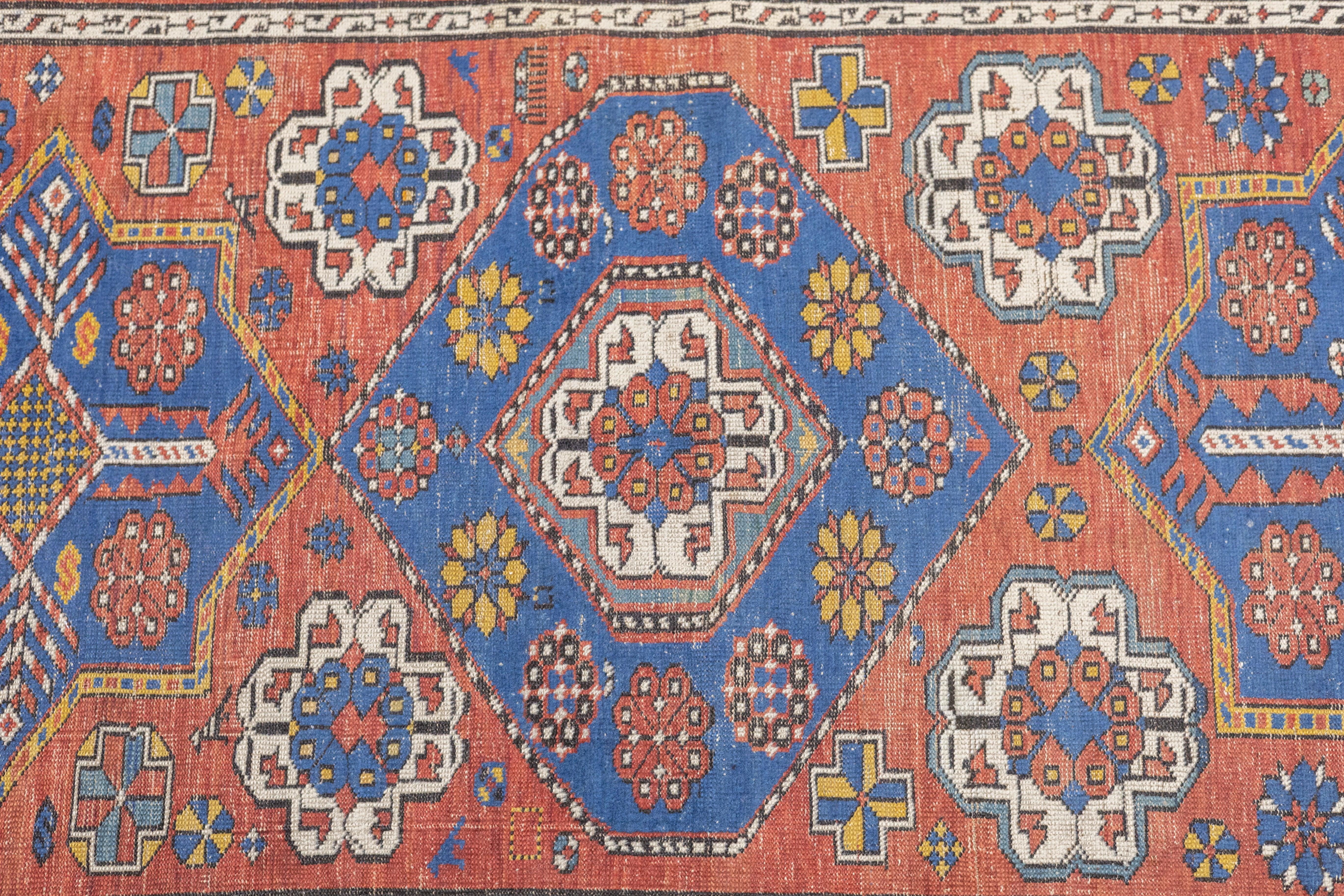 Laine Tapis Shirvan ancien 4'1'' x 7'0