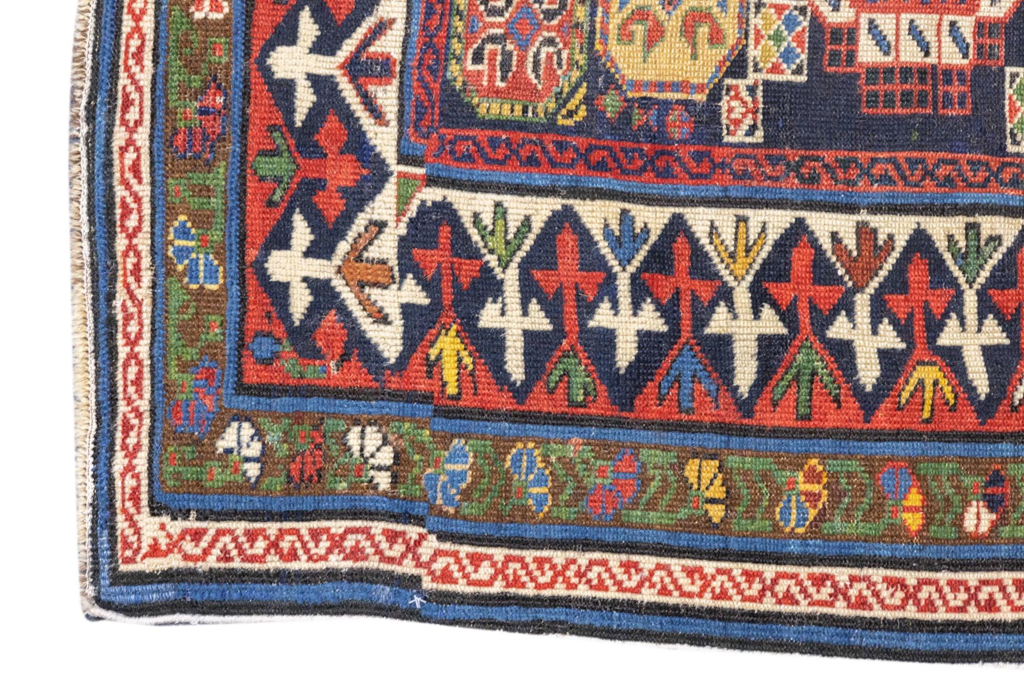 Tapis Shirvan ancien 4'2'' x 8'7'' en vente 2