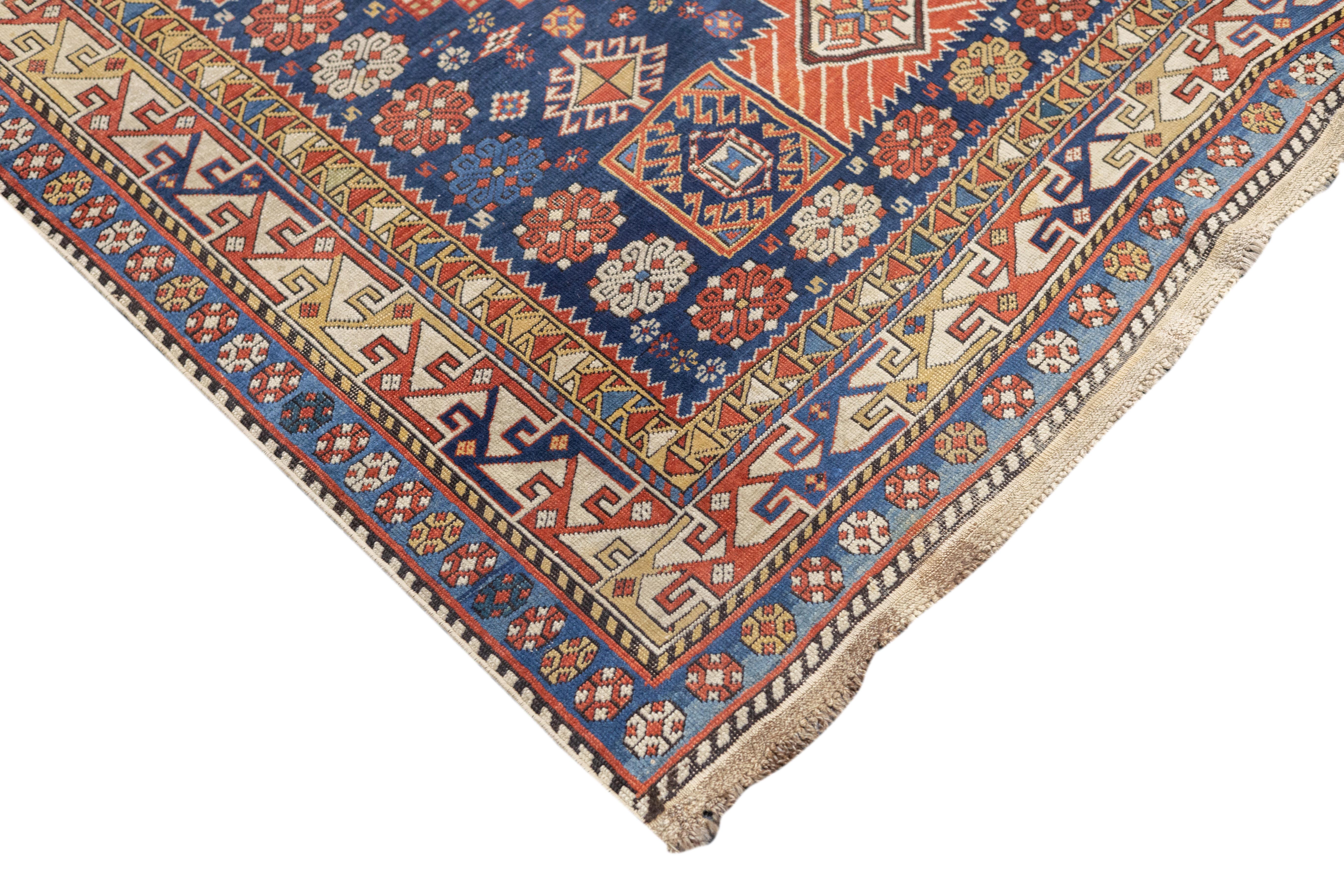 Caucasien Tapis Shirvan ancien 4'5'' x 9'0