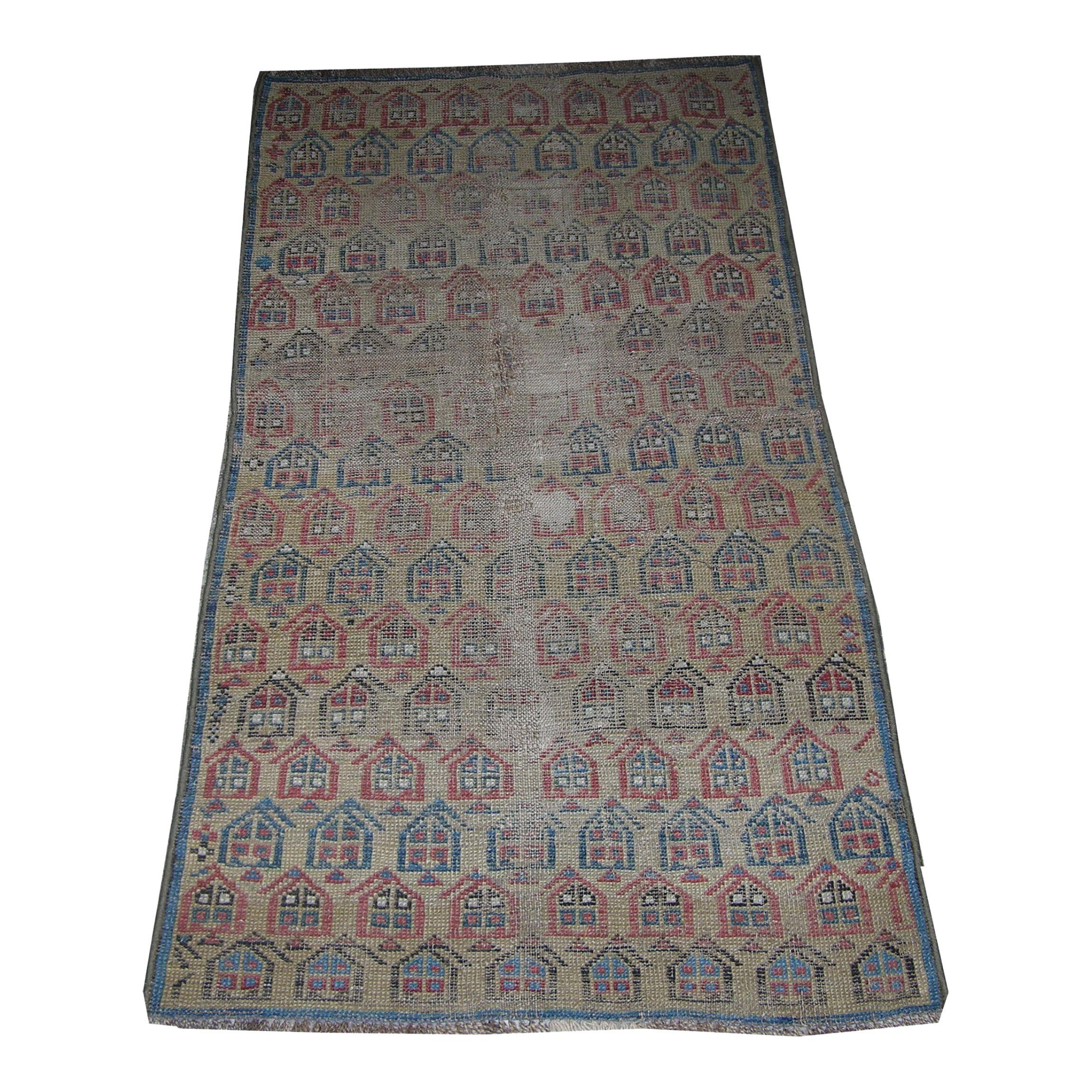 Antique Shirvan Rug 4.6x2.5 For Sale