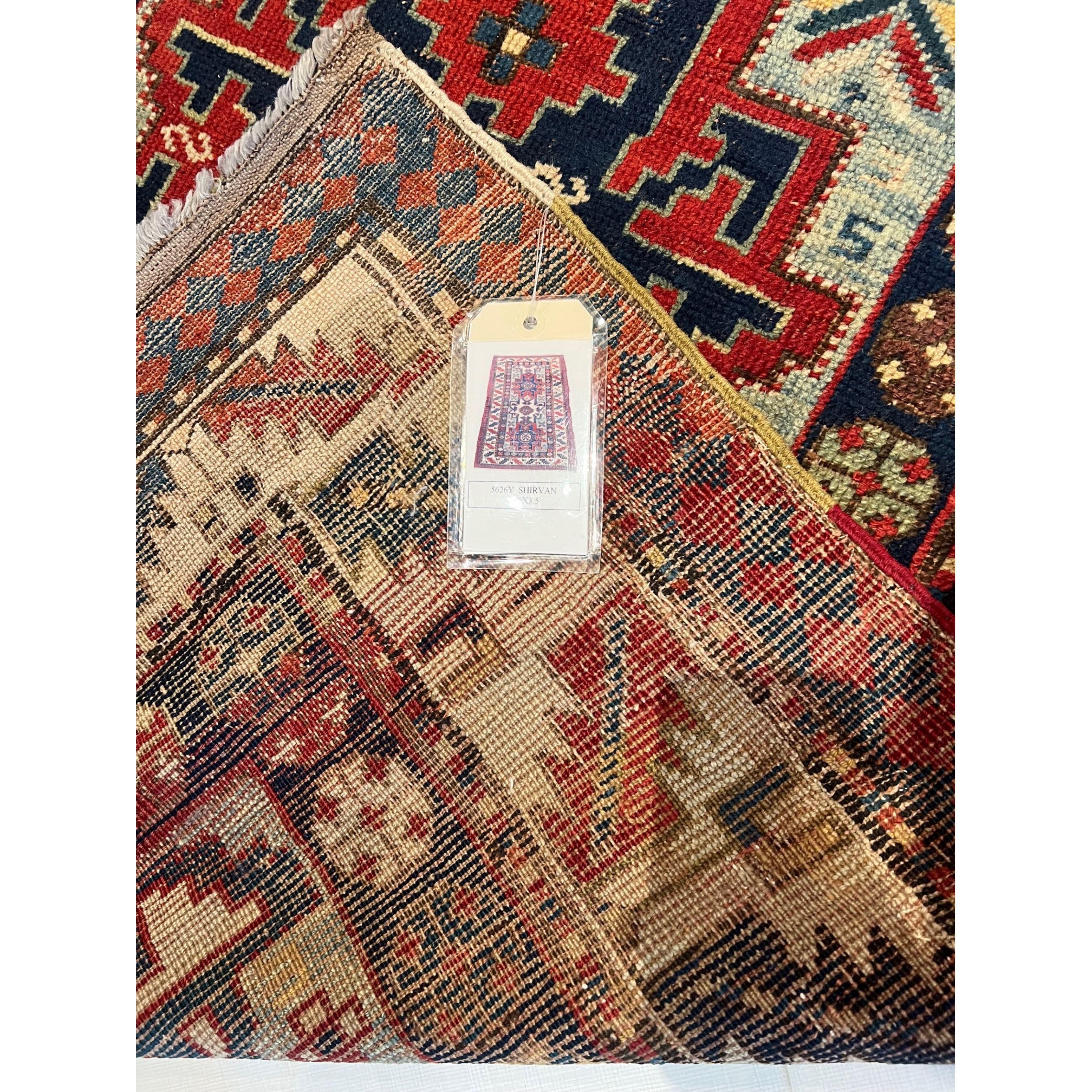 Other Antique Shirvan Rug 6.10x3.5 For Sale