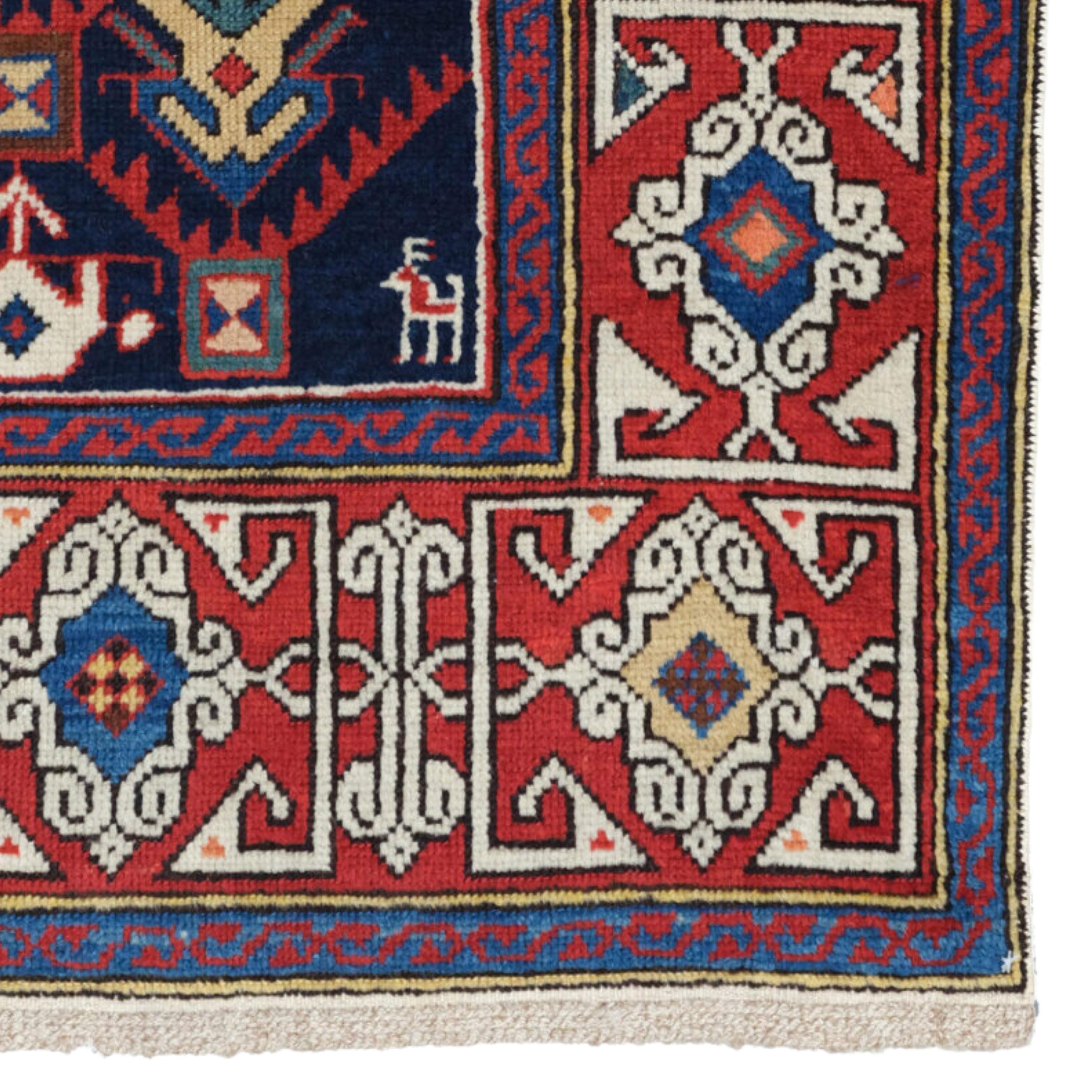 Wool Antique Shirvan Rug - Caucasian Shirvan rug from the late 19th century For Sale