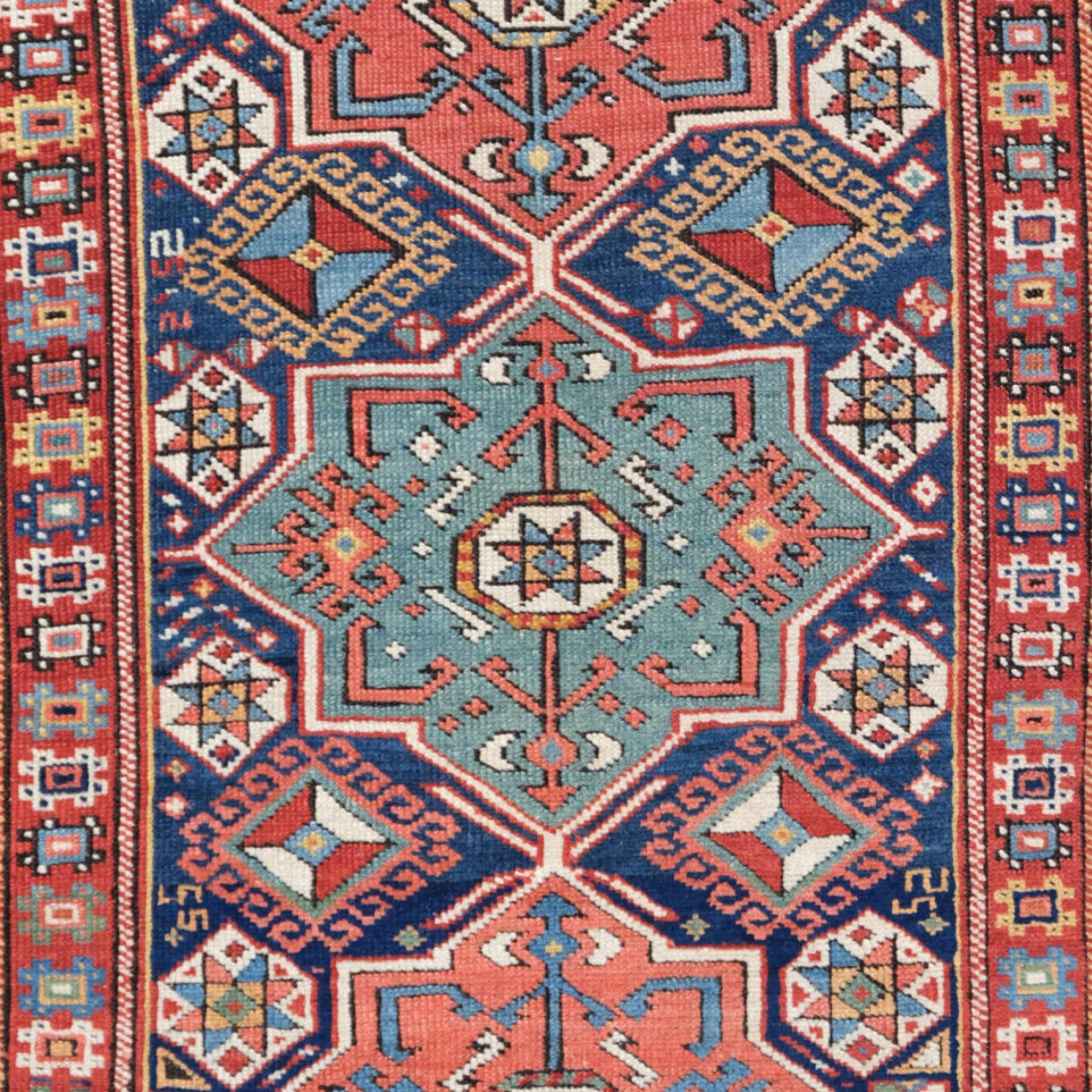 Antiker Schirwan-Teppich - um 1880, antiker kaukasischer Teppich (Kaukasisch) im Angebot