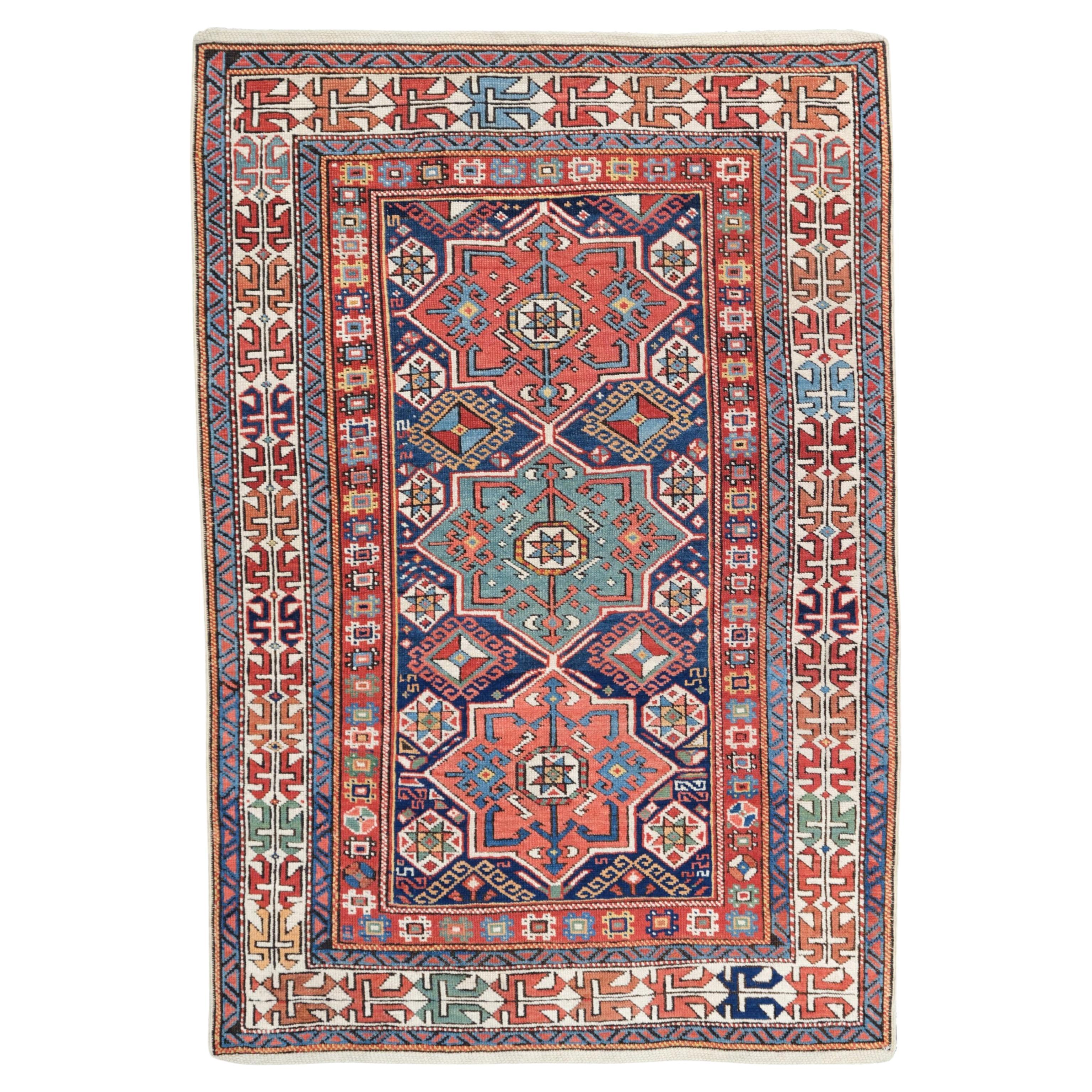 Antiker Schirwan-Teppich - um 1880, antiker kaukasischer Teppich im Angebot