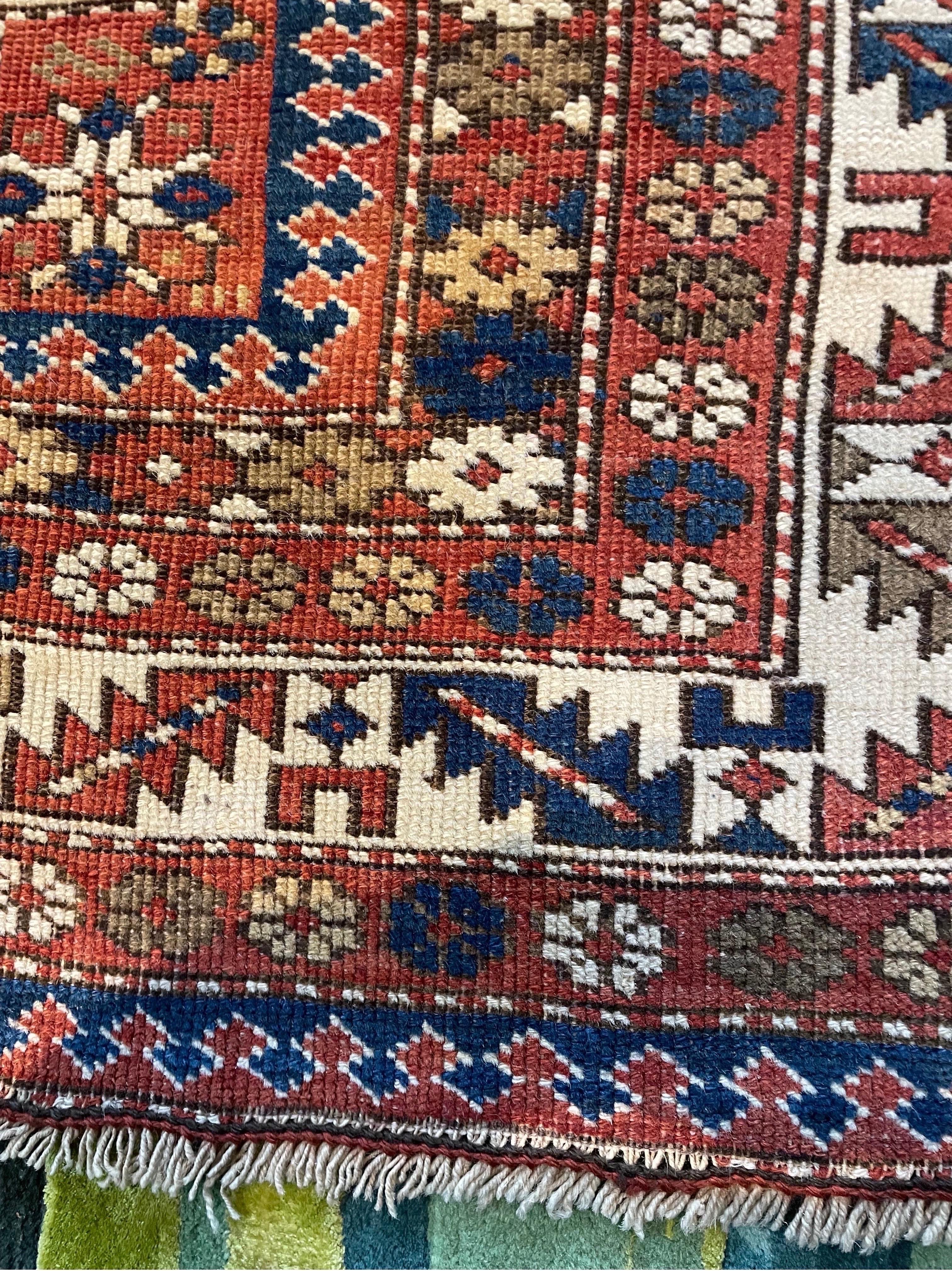 Hand-Knotted Antique Shirvan Rug  For Sale