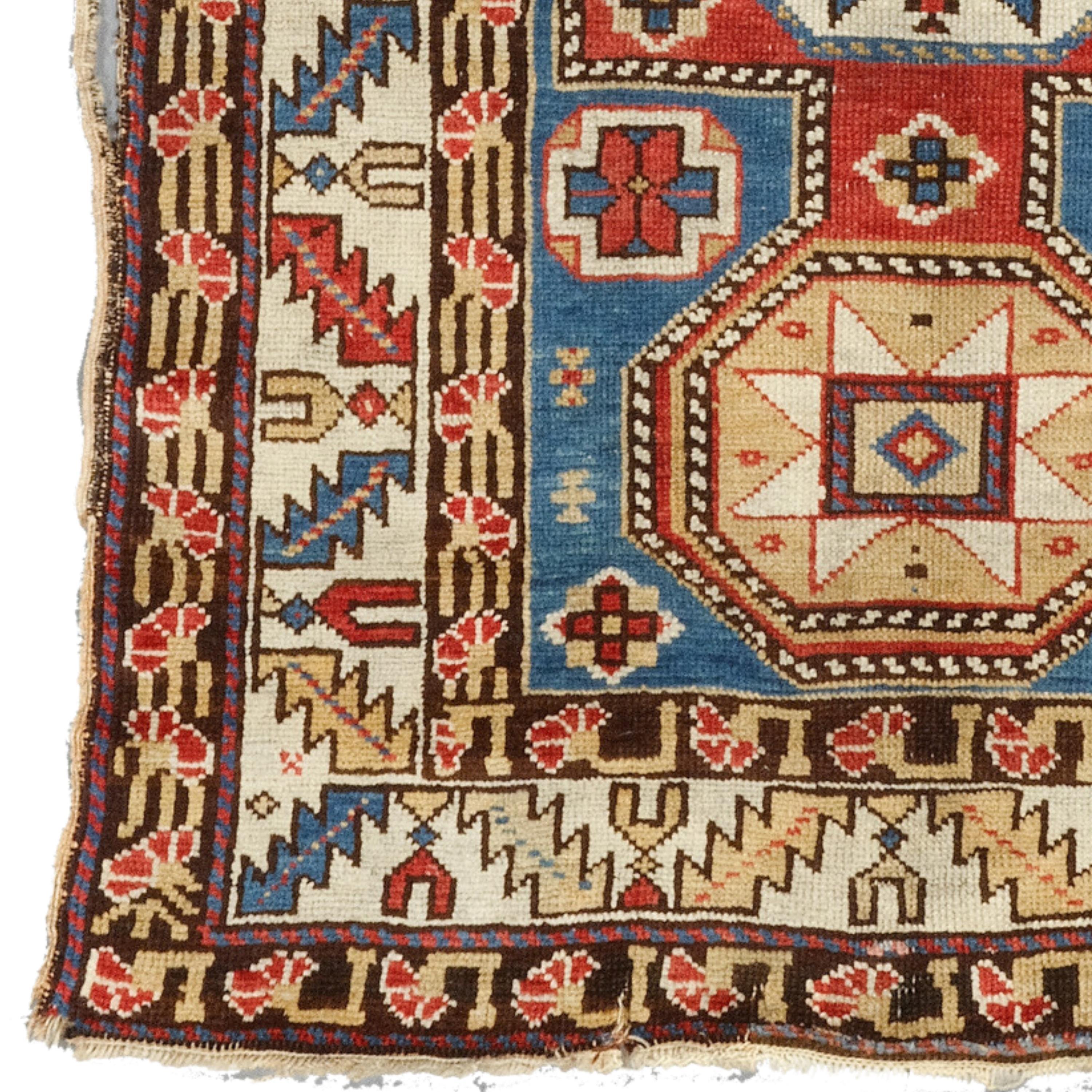 Antique Caucasian Shirvan Rug
Late Of The 19th Century Caucasian Shirvan Rug. in Good Condition
Size: 87 x 130 cm (34,2x51,1 In)

Shirvan rugs are often the most sought after antique rugs from the Caucasus. Shirvan rugs were made not far from those